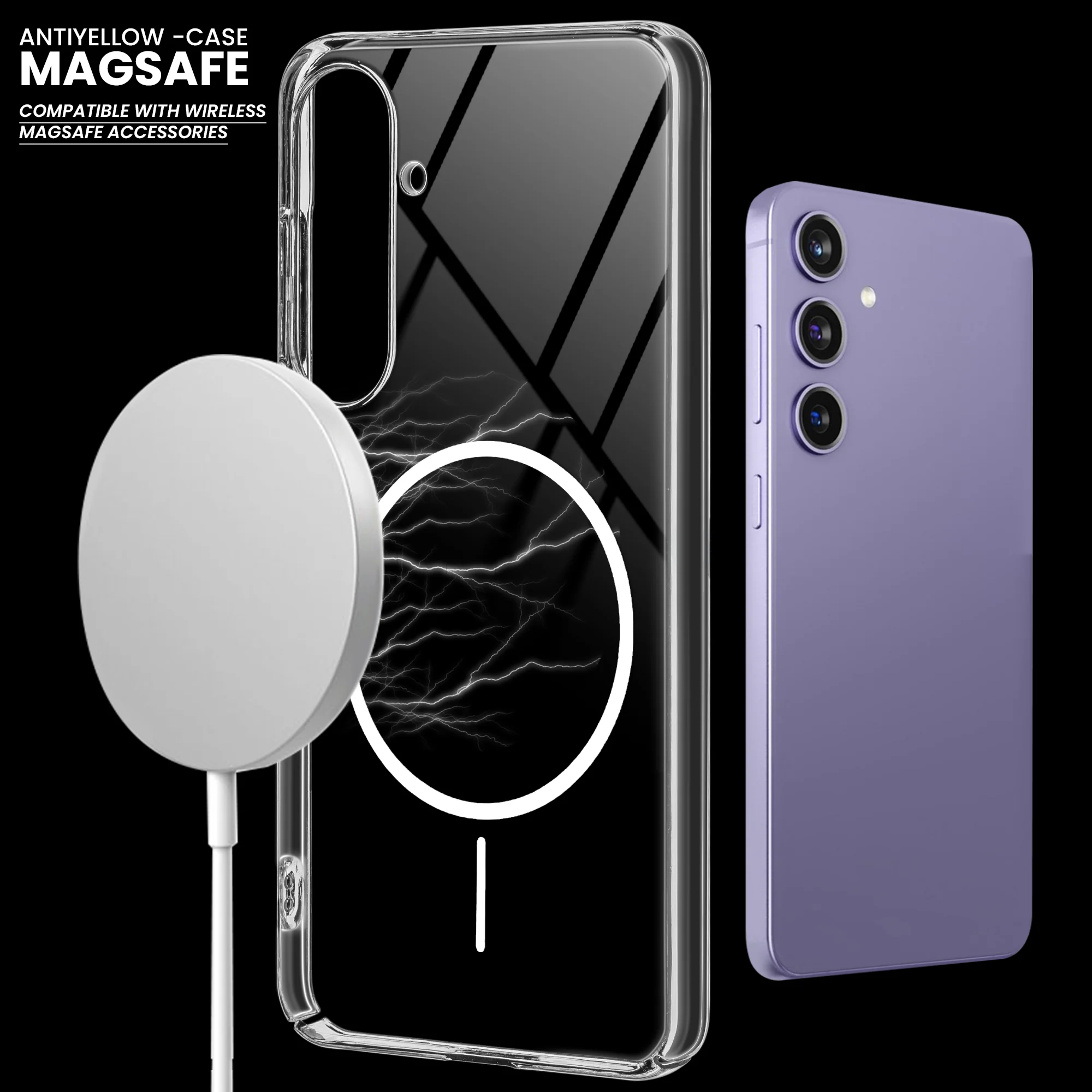 Crystal Clear Anti-Yellowing Wireless Charging Support Case For Samsung S23 FE 5G - Image 29