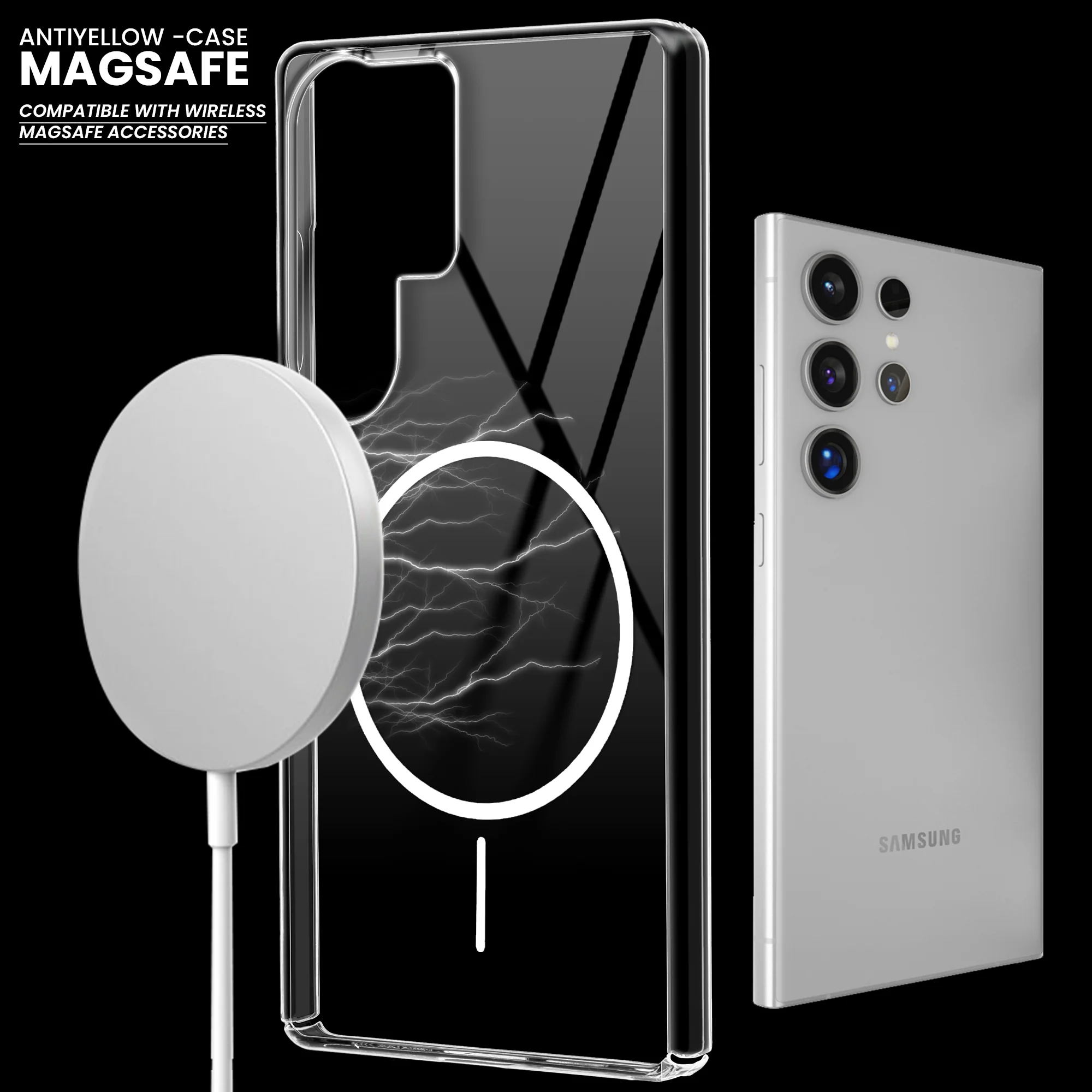 Crystal Clear Anti-Yellowing Wireless Charging Support Case For Samsung S23 Ultra 5G - Image 22