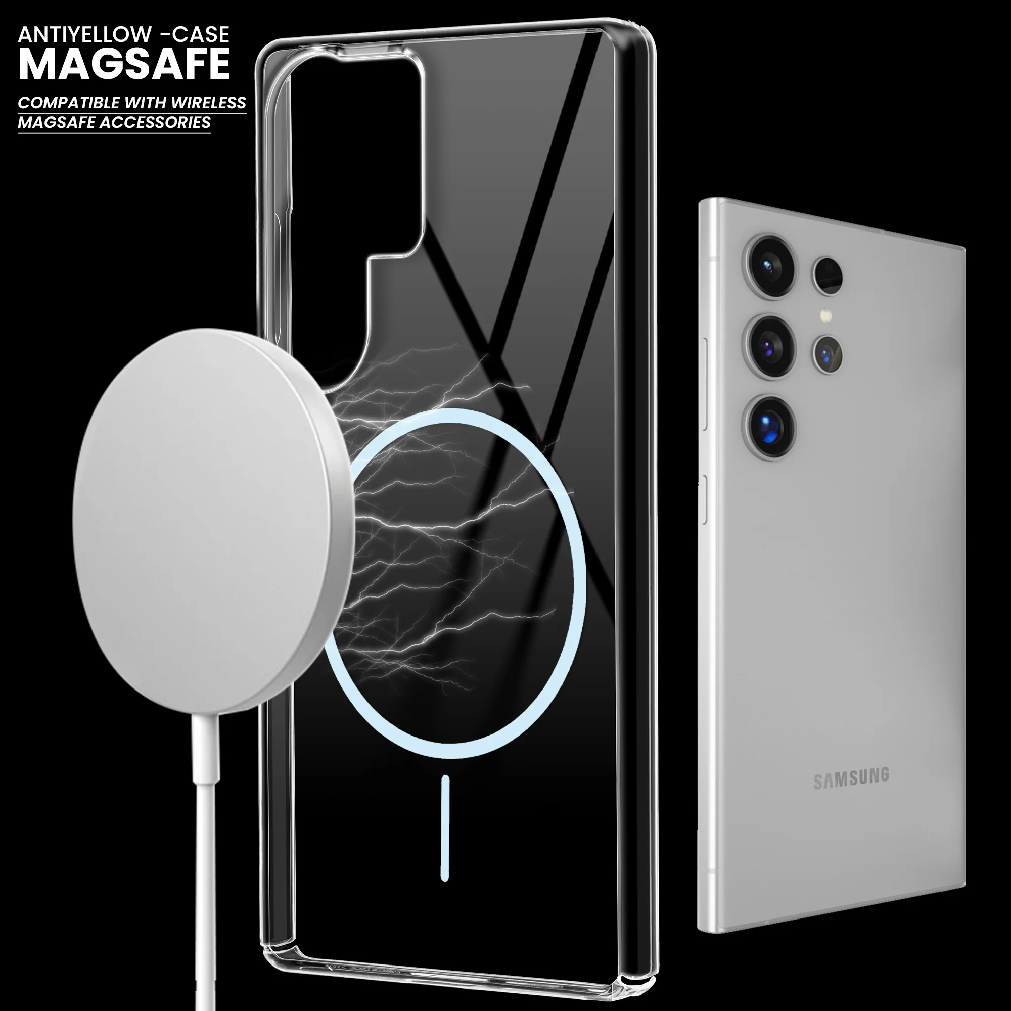 Crystal Clear Anti-Yellowing Wireless Charging Support Case For Samsung S23 Ultra 5G - Image 36