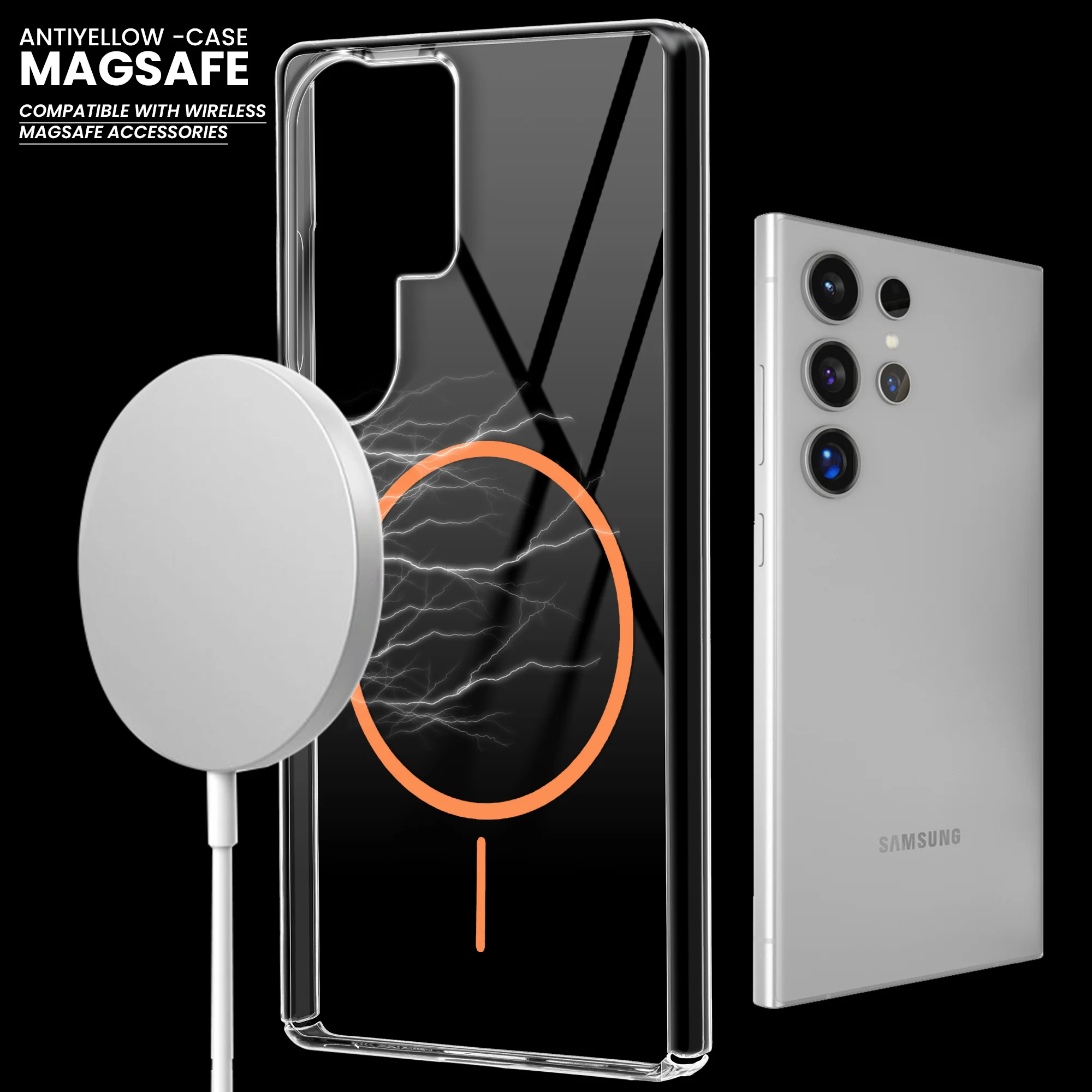 Crystal Clear Anti-Yellowing Wireless Charging Support Case For Samsung S24 Ultra 5G - Image 15