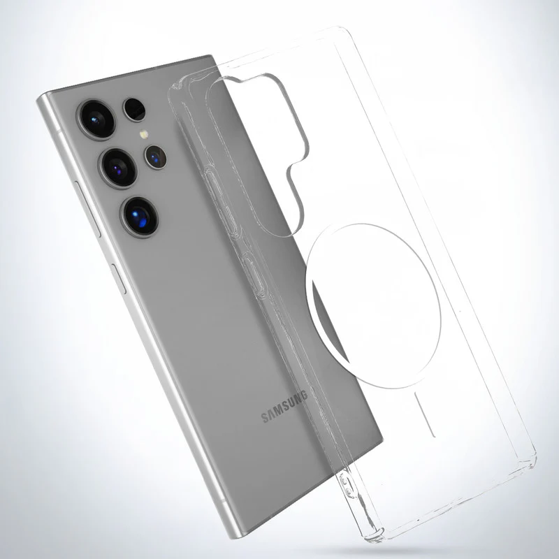 Crystal Clear Anti-Yellowing Wireless Charging Support Case For Samsung S25 Ultra 5G - Image 24