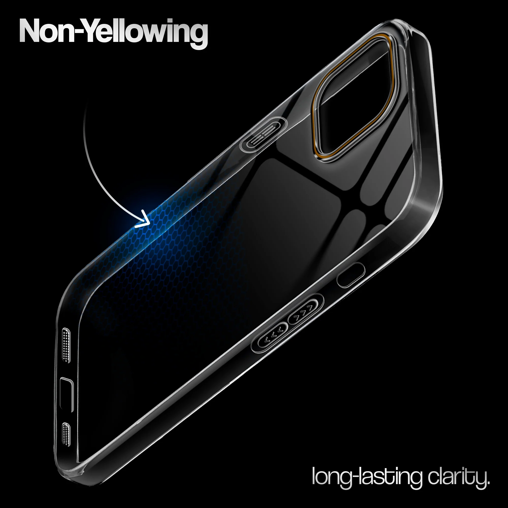 Crystal Clear Anti-Yellow Transparent Back Cover Case With Camera Ring Protection for Apple iPhone 12 - Image 7