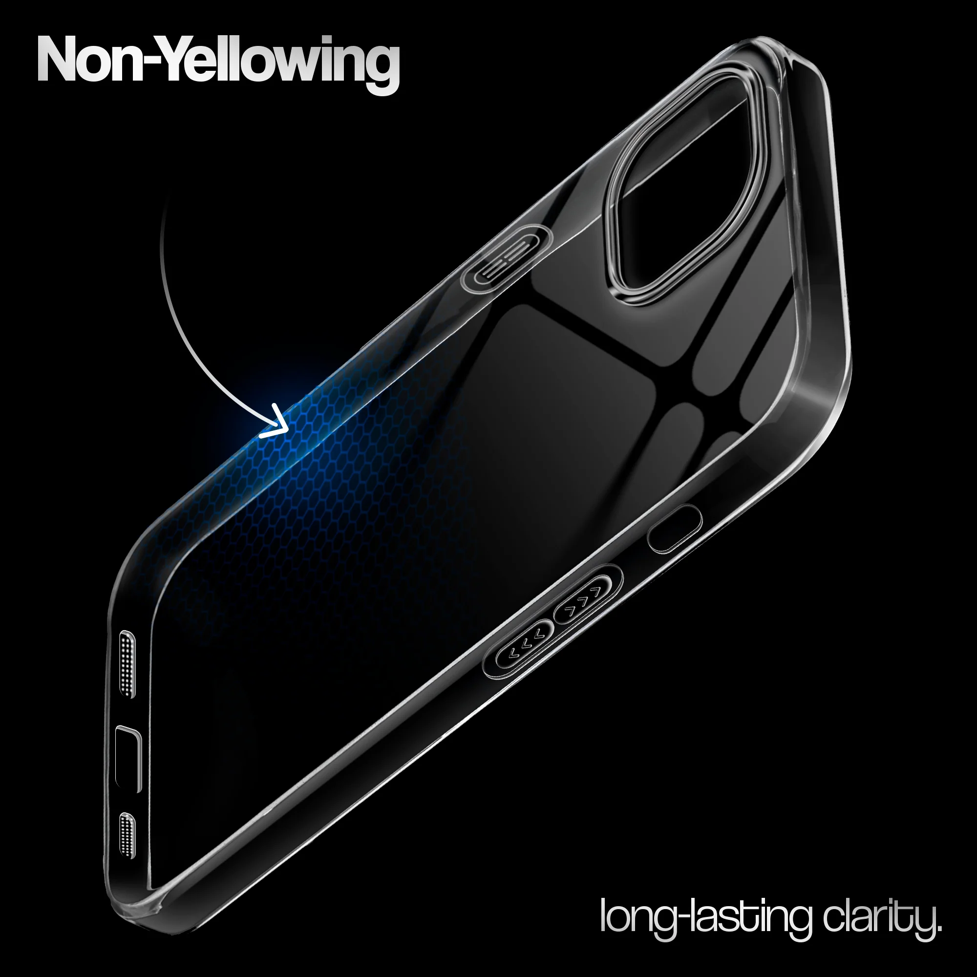 Crystal Clear Anti-Yellow Transparent Back Cover Case With Camera Ring Protection for Apple iPhone 15 - Image 19