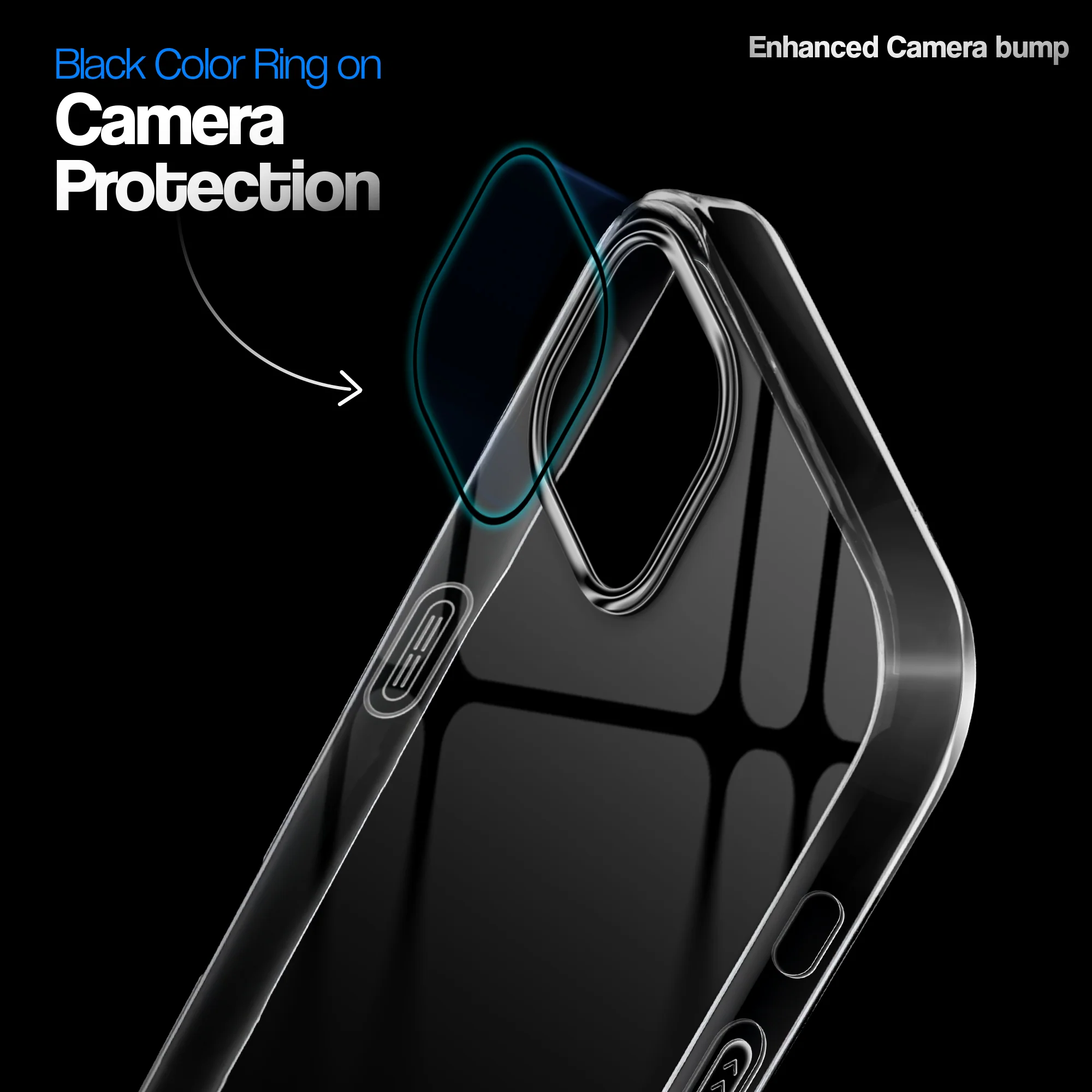 Crystal Clear Anti-Yellow Transparent Back Cover Case With Camera Ring Protection for Apple iPhone 15 Plus - Image 3