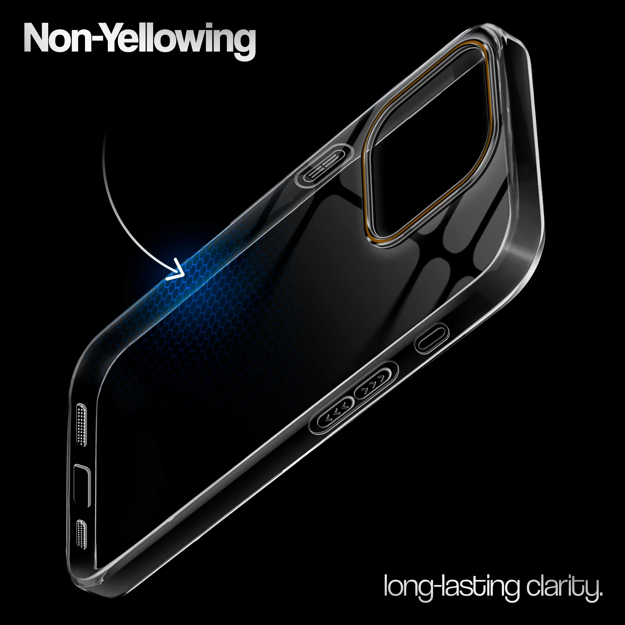 Crystal Clear Anti-Yellow Transparent Back Cover Case With Camera Ring Protection for Apple iPhone 15 Pro - Image 13