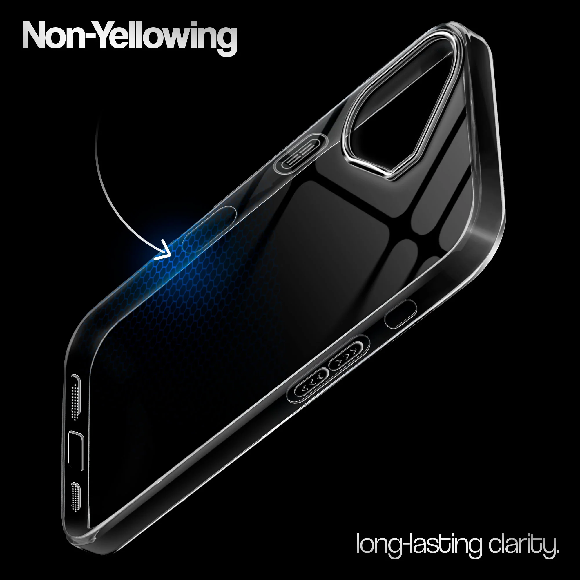 Crystal Clear Anti-Yellow Transparent Back Cover Case With Camera Ring Protection for Apple iPhone 16 - Image 7