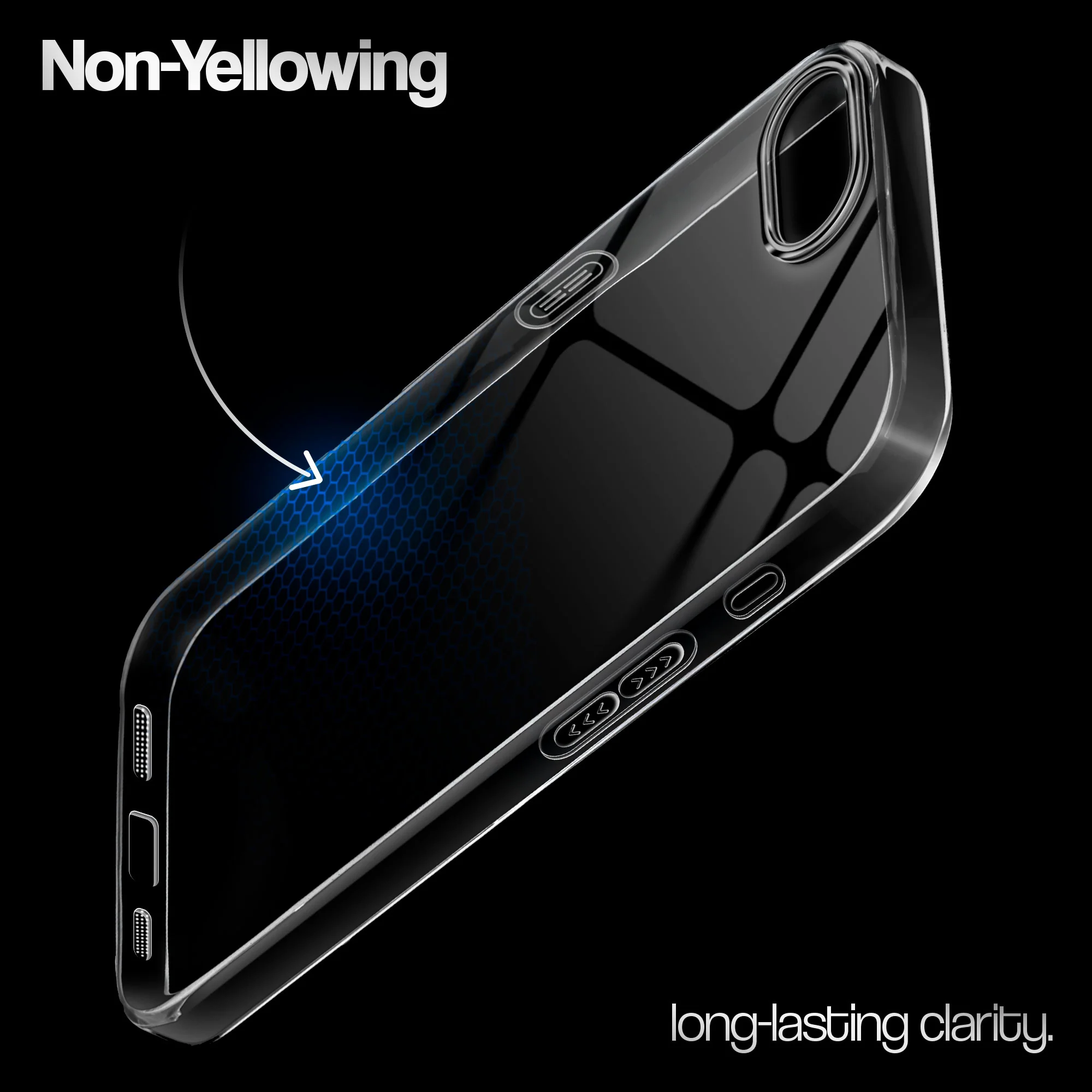 Crystal Clear Anti-Yellow Transparent Back Cover Case With Camera Ring Protection for Apple iPhone 16e - Image 13