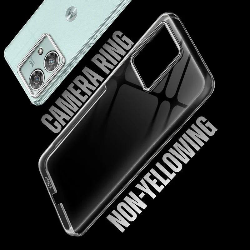 Crystal Clear Anti-Yellow Transparent Back Cover Case With Camera Ring Protection for Motorola Moto Edge 40 Neo 5G - Image 7