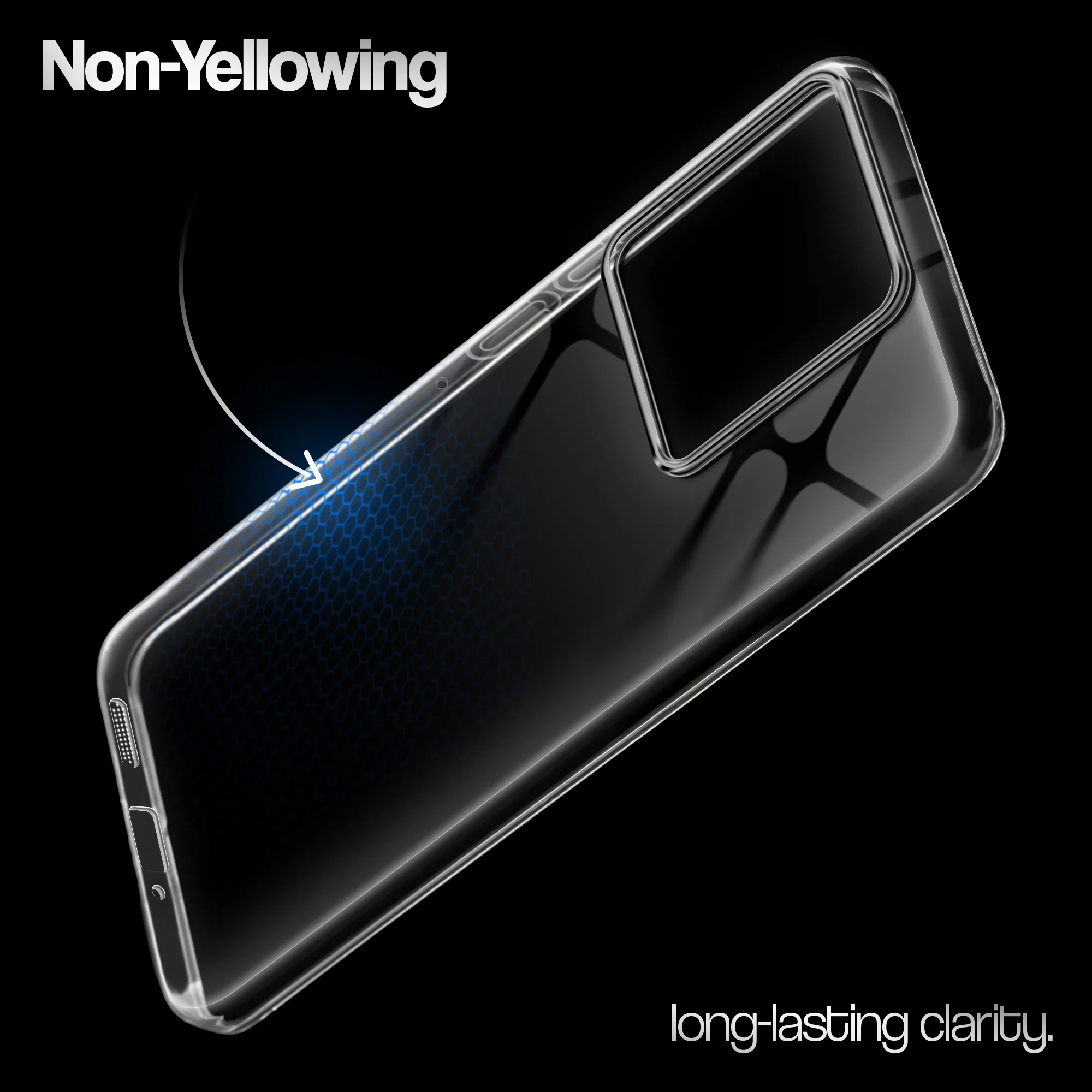 Crystal Clear Anti-Yellow Transparent Back Cover Case With Camera Ring Protection For Motorola Moto Edge 60 Fusion 5G