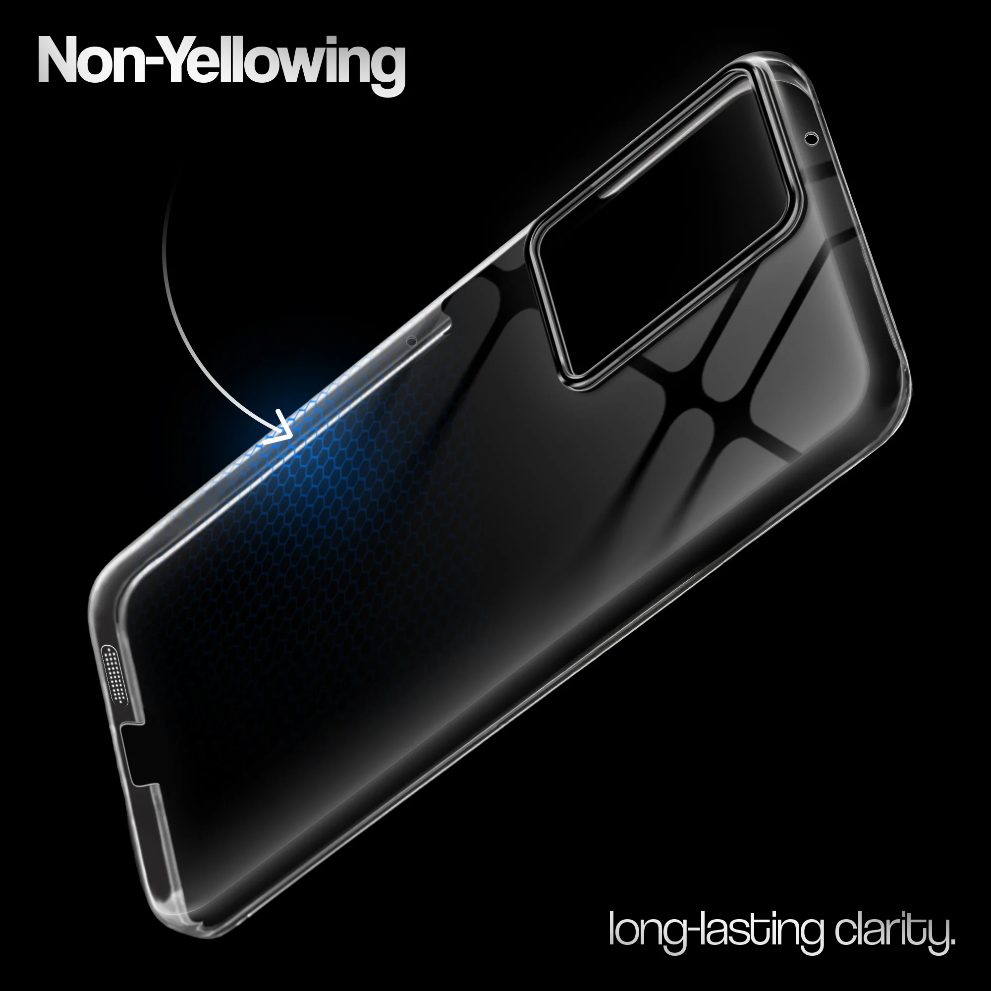 Crystal Clear Anti-Yellow Transparent Back Cover Case With Camera Ring Protection for Motorola Moto G96 5G