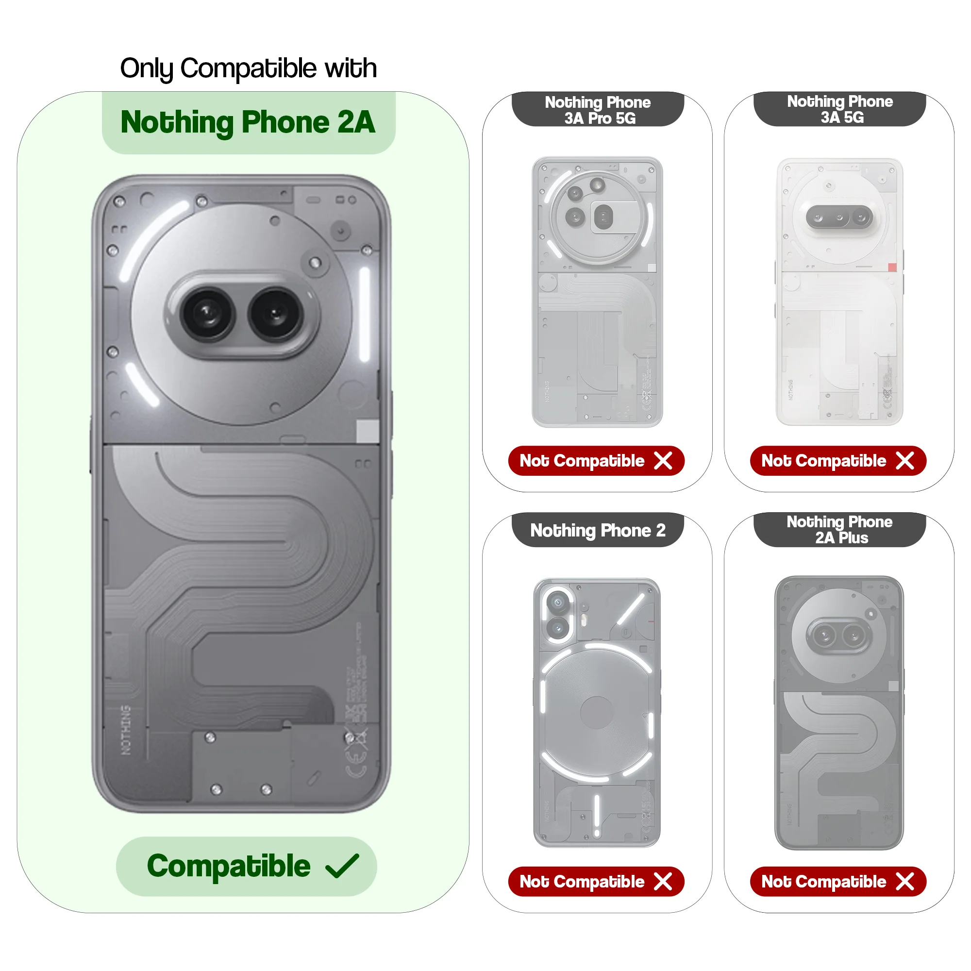 Crystal Clear Anti-Yellow Transparent Back Cover Case With Camera Ring Protection for Nothing Phone 2A - Image 8