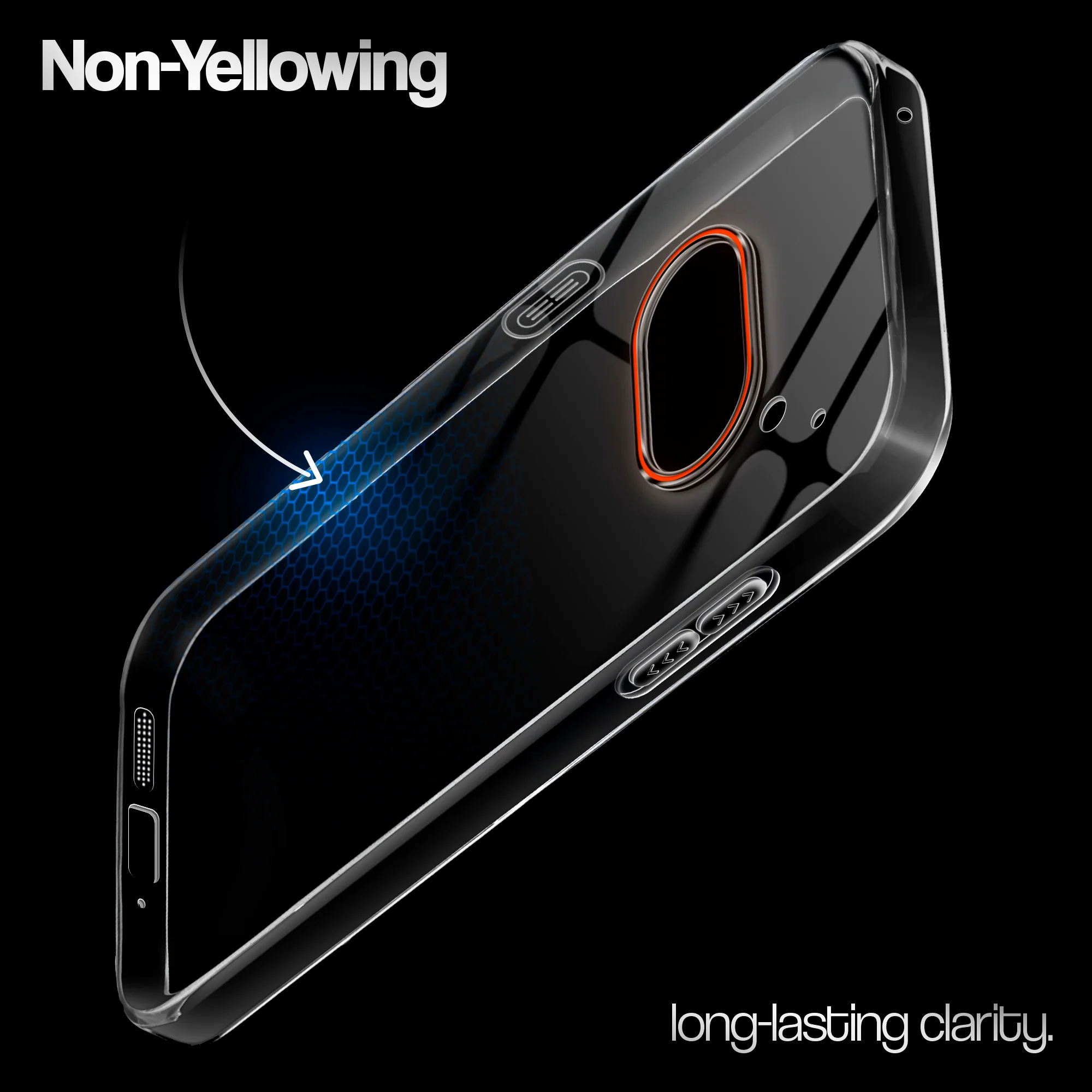 Crystal Clear Anti-Yellow Transparent Back Cover Case With Camera Ring Protection for Nothing Phone 2A Plus