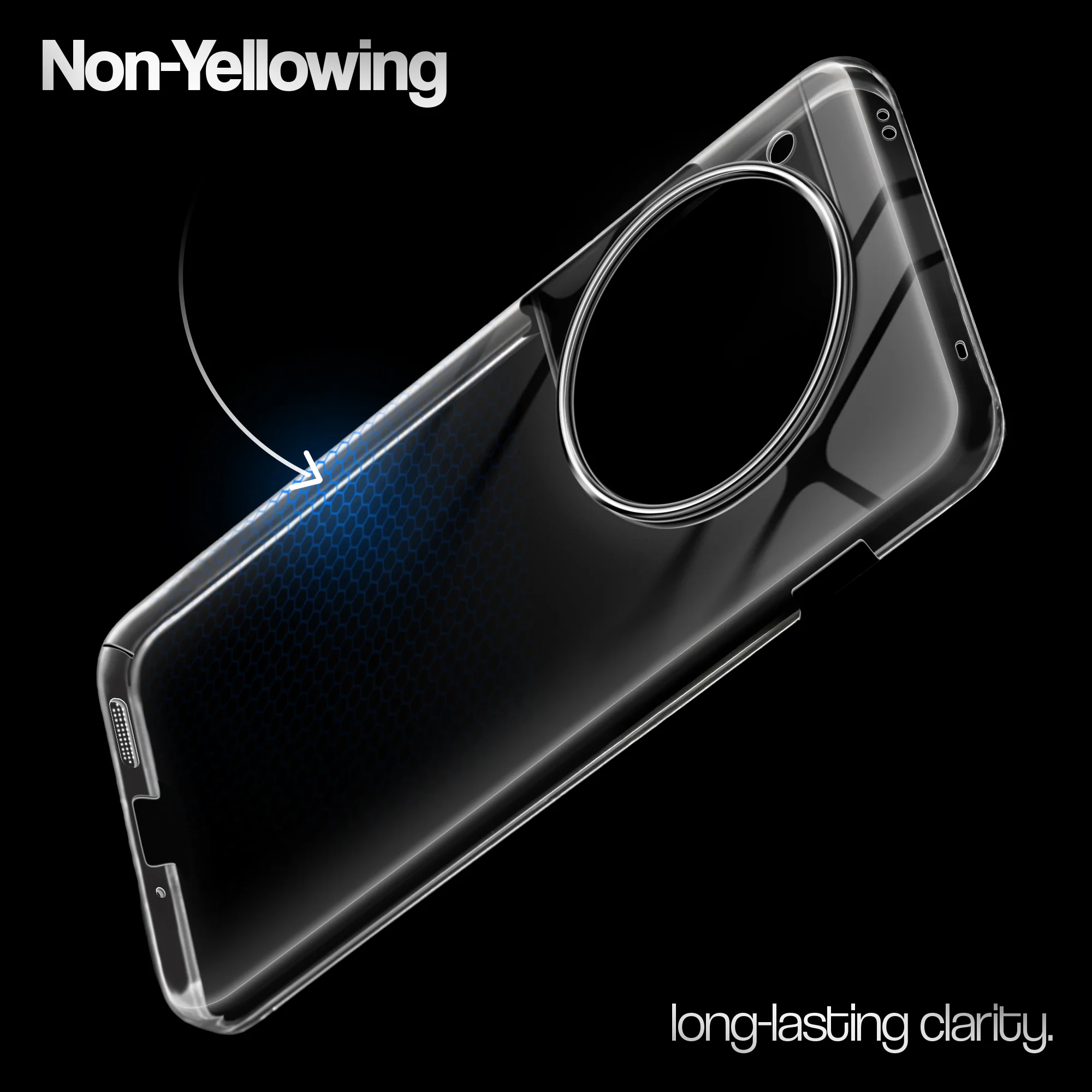 Crystal Clear Anti-Yellow Transparent Back Cover Case With Camera Ring Protection for OnePlus 12R 5G - Image 7