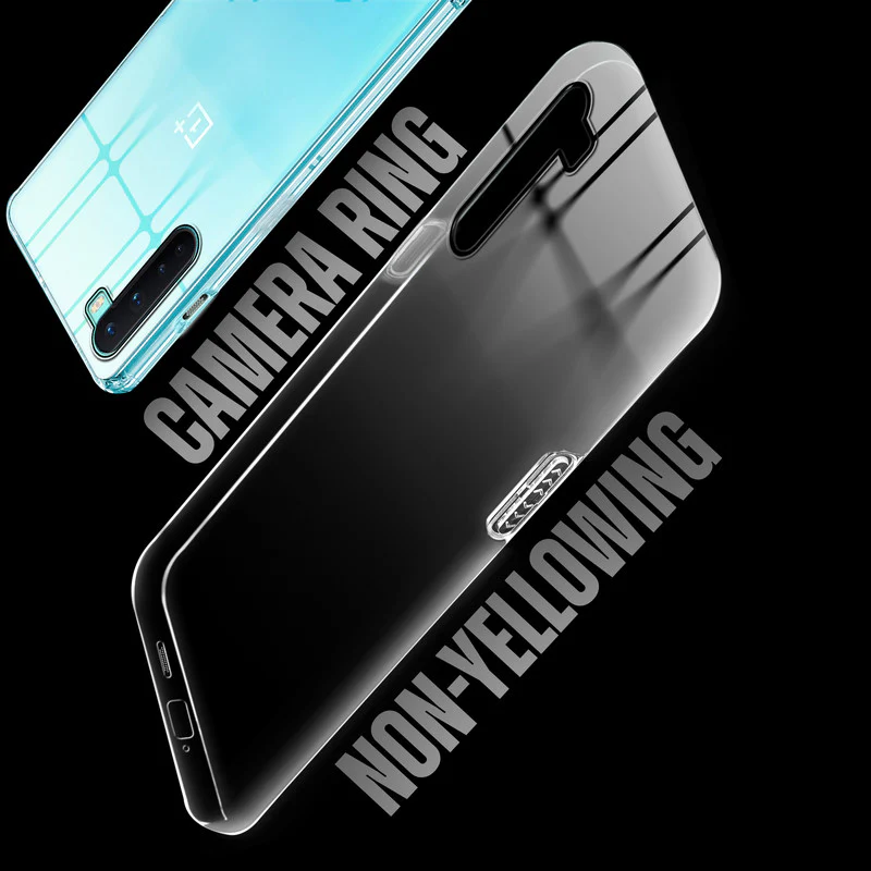 Crystal Clear Anti-Yellow Transparent Back Cover Case With Camera Ring Protection for OnePlus Nord 5G
