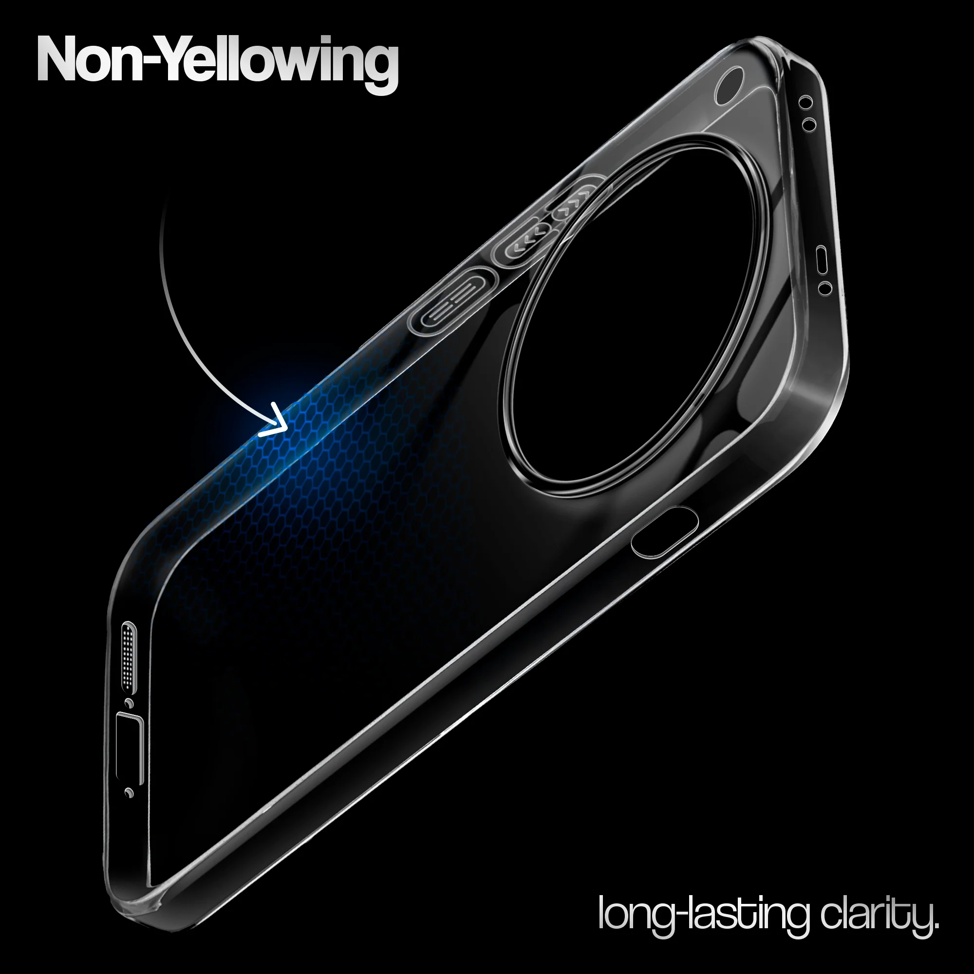 Crystal Clear Anti-Yellow Transparent Back Cover Case With Camera Ring Protection for Oppo Find X8 5G