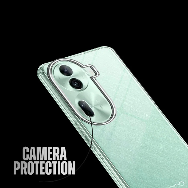 Crystal Clear Anti-Yellow Transparent Back Cover Case With Camera Ring Protection for Oppo Reno 11 Pro 5G - Image 11