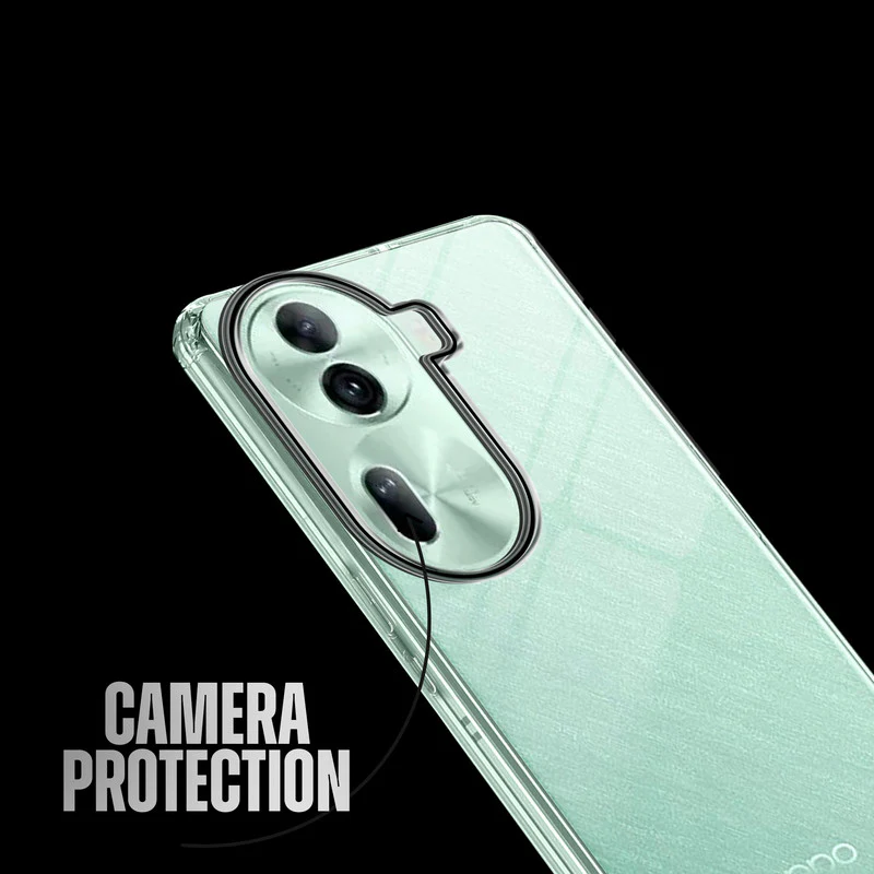 Crystal Clear Anti-Yellow Transparent Back Cover Case With Camera Ring Protection for Oppo Reno 11 Pro 5G - Image 5