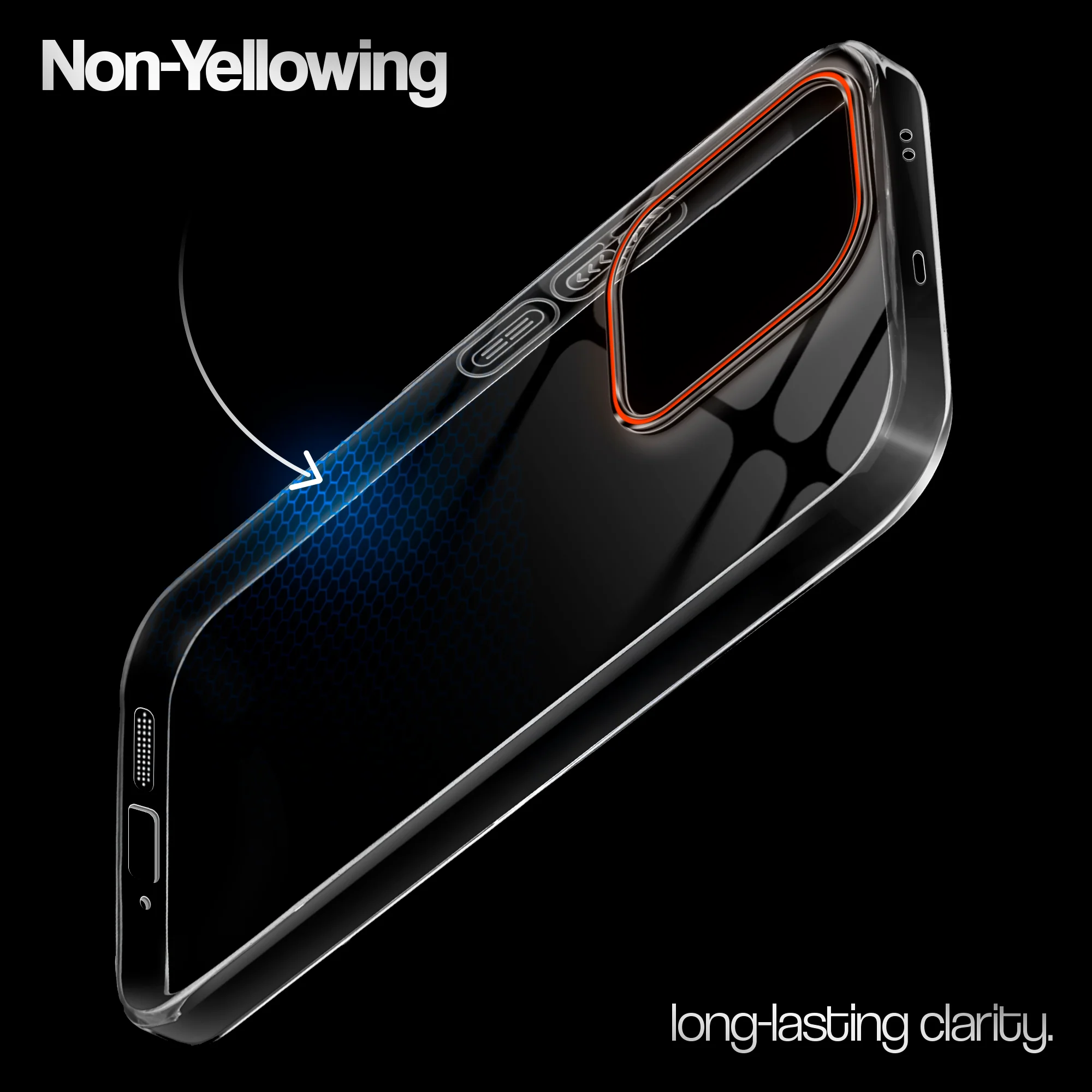 Crystal Clear Anti-Yellow Transparent Back Cover Case With Camera Ring Protection for Oppo Reno 13 Pro 5G - Image 2