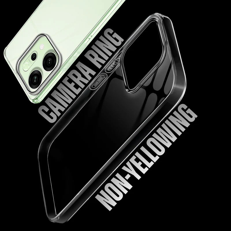 Crystal Clear Anti-Yellow Transparent Back Cover Case With Camera Ring Protection for Oppo Reno 14 5G