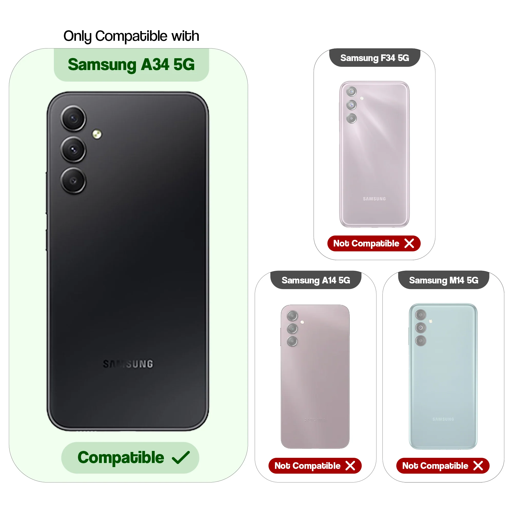 Crystal Clear Anti-Yellow Transparent Back Cover Case With Camera Ring Protection for Samsung A34 5G - Image 2