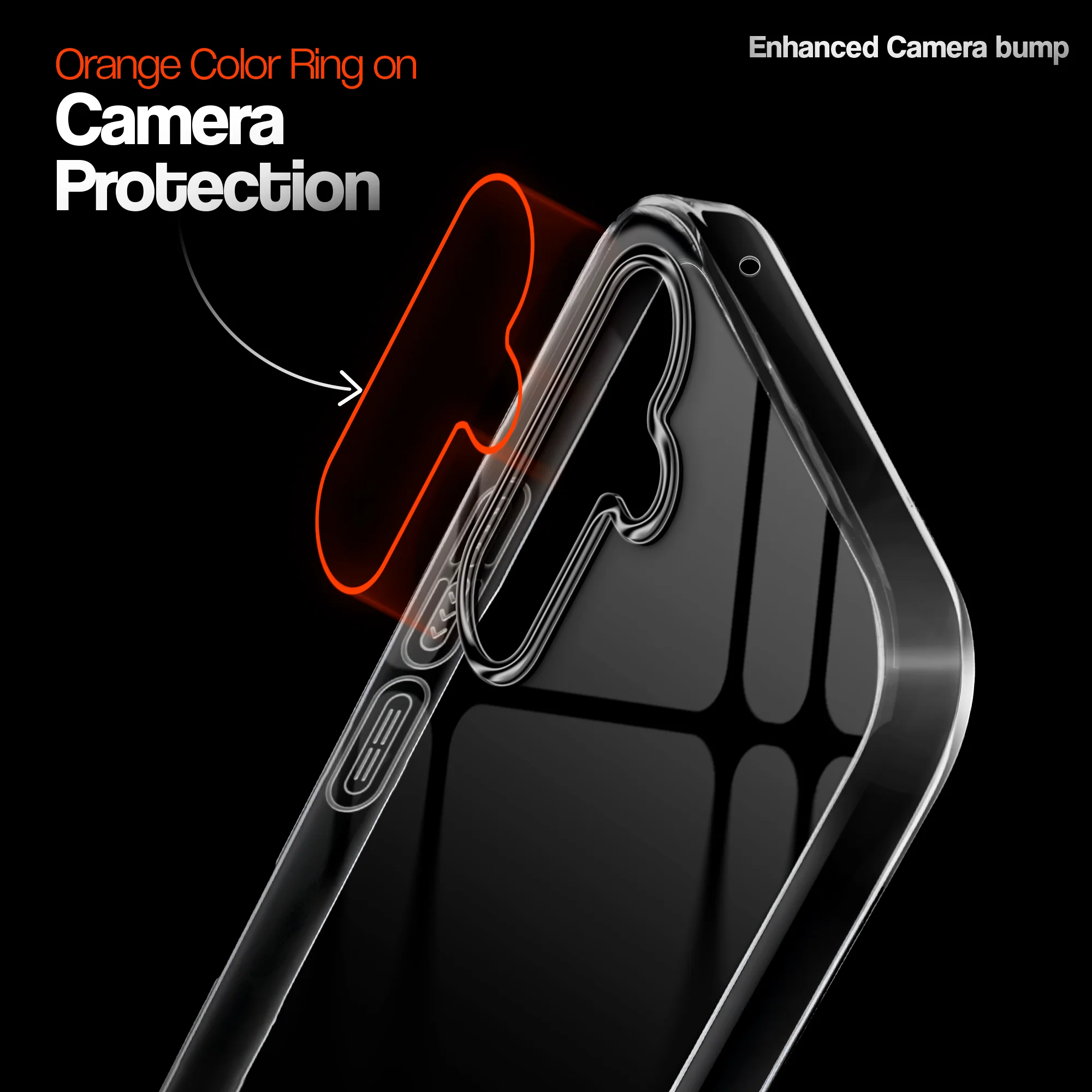 Crystal Clear Anti-Yellow Transparent Back Cover Case With Camera Ring Protection for Samsung A55 5G - Image 3