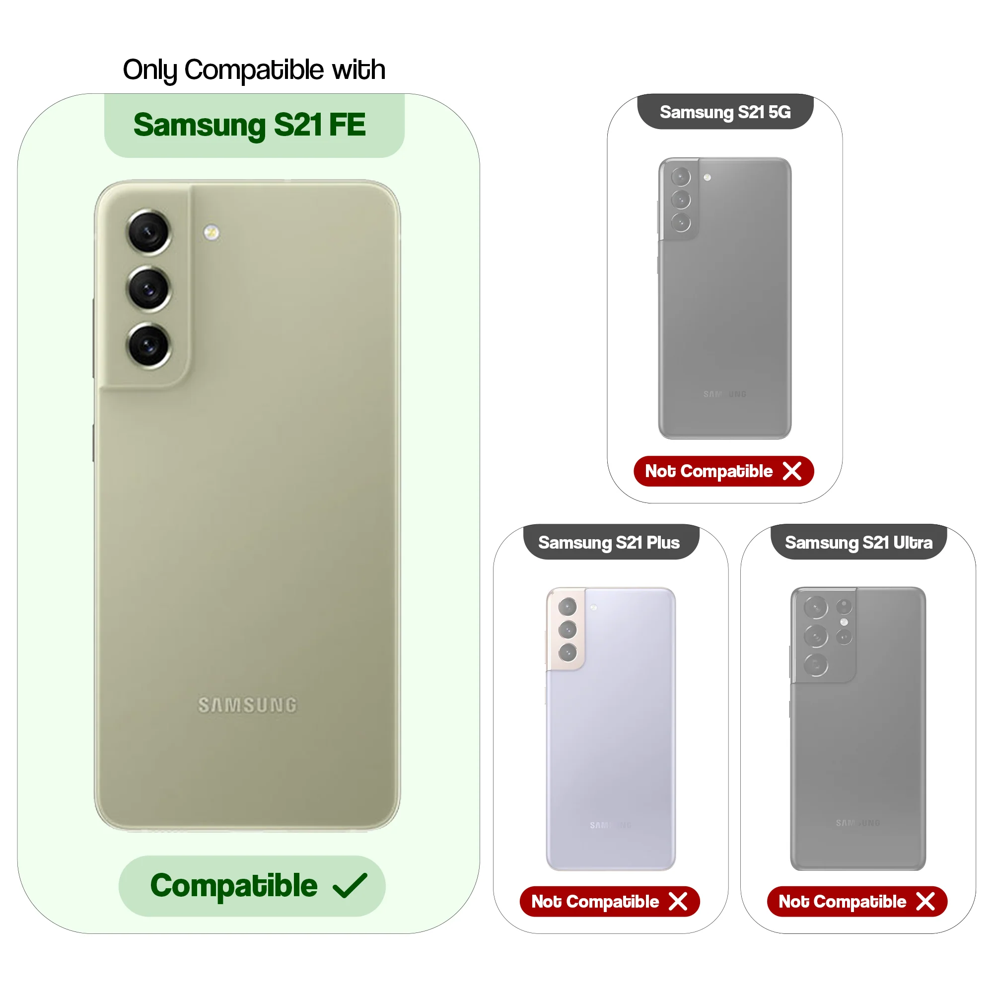 Crystal Clear Anti-Yellow Transparent Back Cover Case With Camera Ring Protection for Samsung S21 FE 5G - Image 2