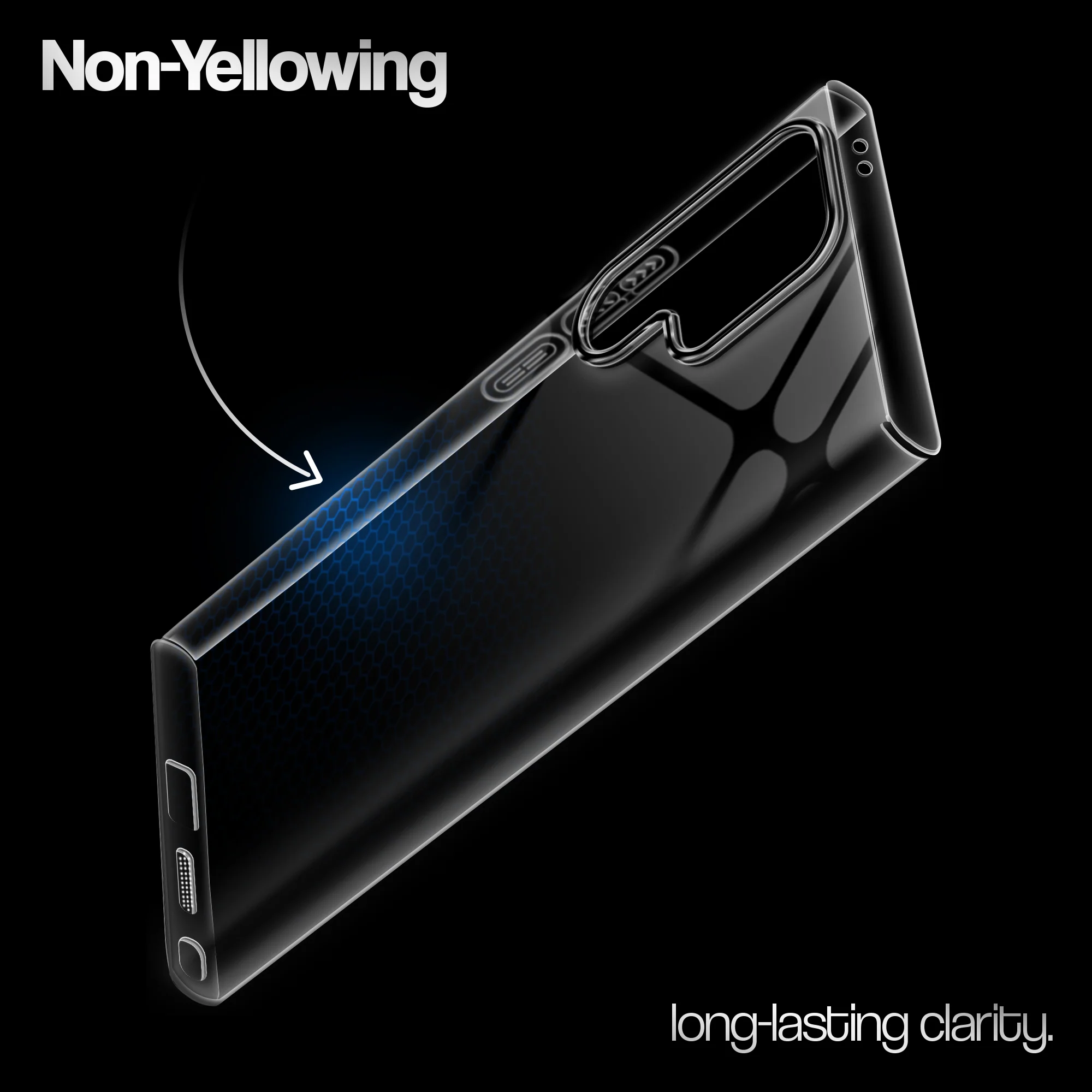 Crystal Clear Anti-Yellow Transparent Back Cover Case With Camera Ring Protection for Samsung S24 Ultra 5G - Image 13