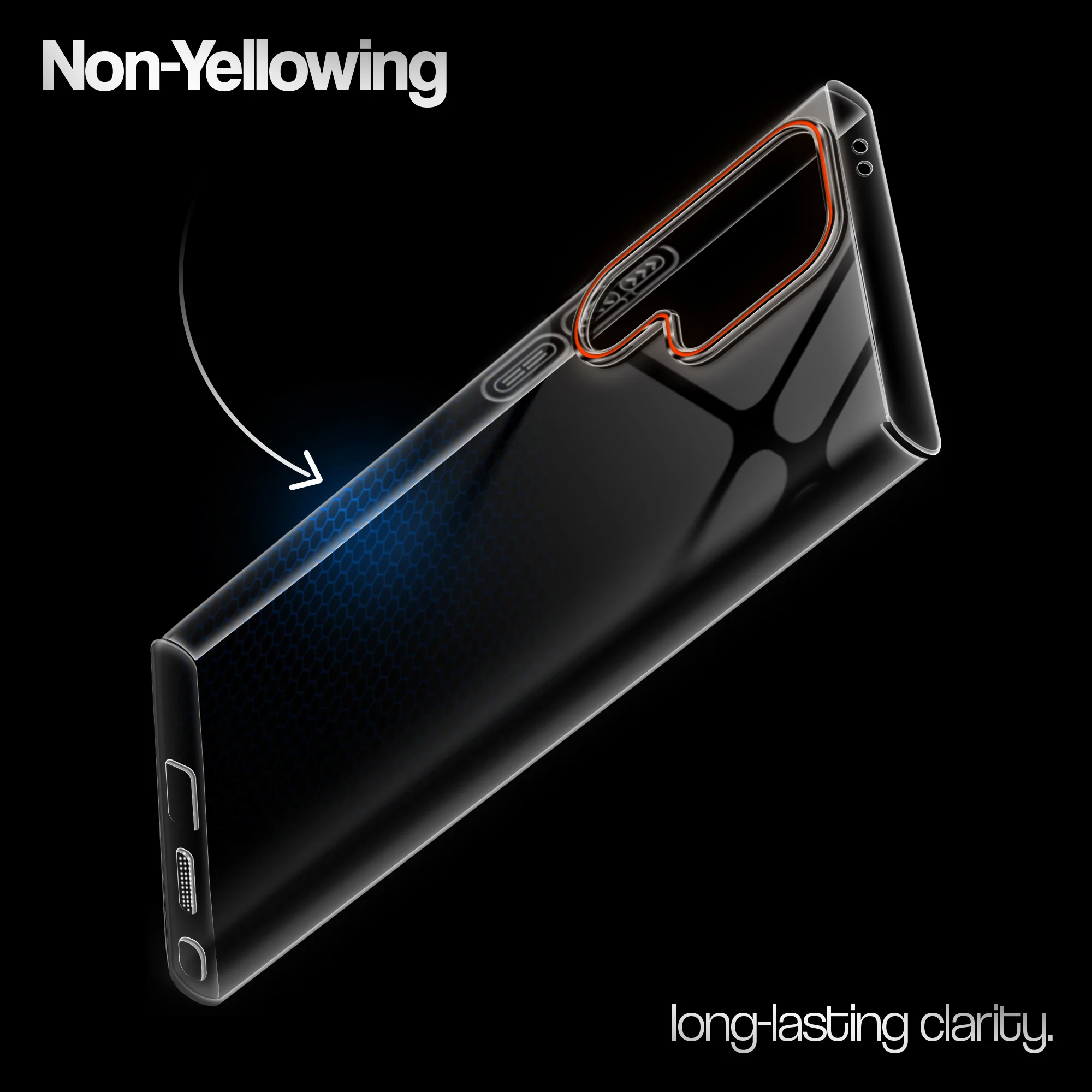 Crystal Clear Anti-Yellow Transparent Back Cover Case With Camera Ring Protection for Samsung S24 Ultra 5G - Image 7
