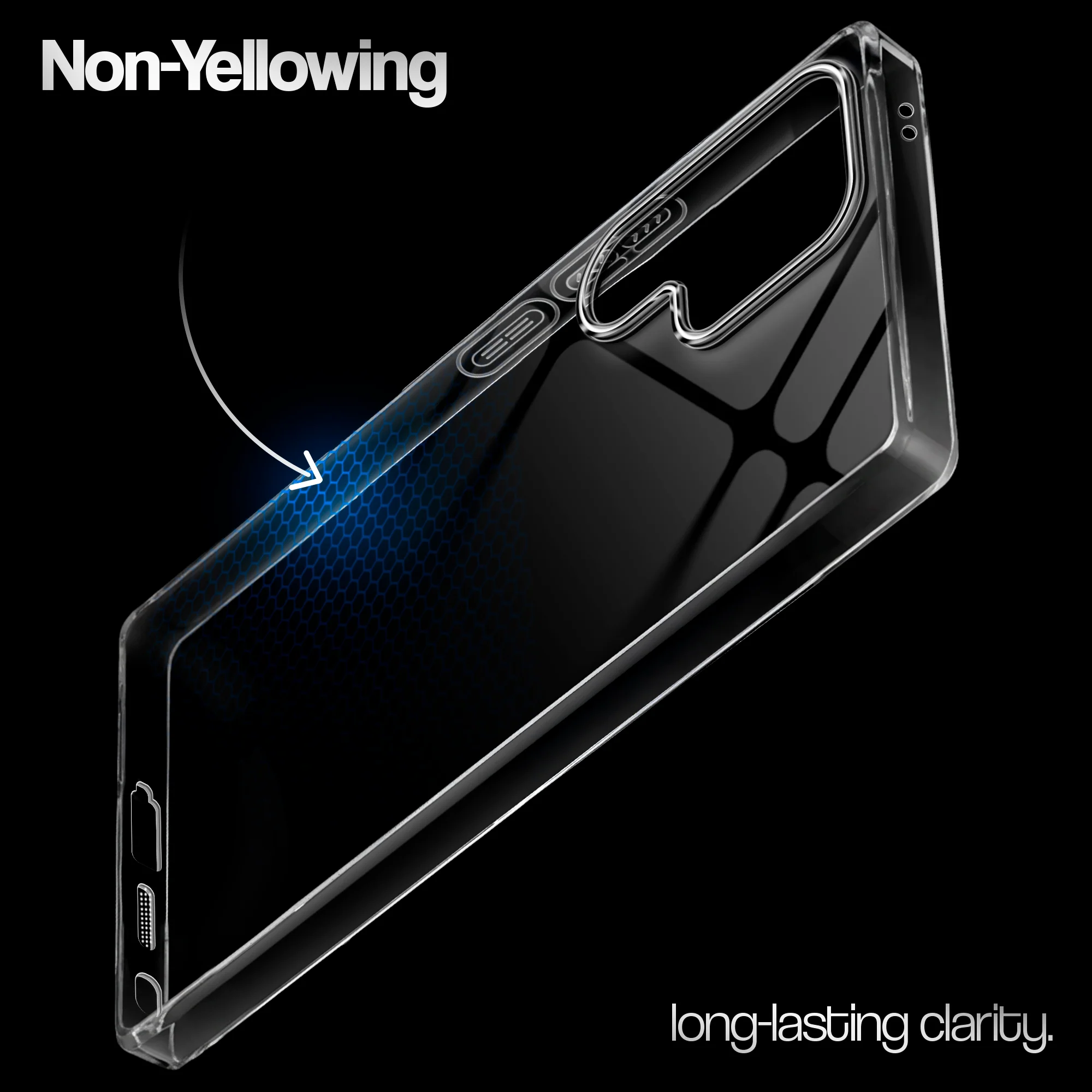 Crystal Clear Anti-Yellow Transparent Back Cover Case With Camera Ring Protection for Samsung S25 Ultra 5G - Image 7
