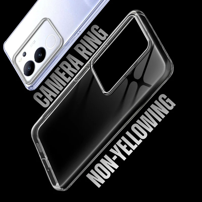 Crystal Clear Anti-Yellow Transparent Back Cover Case With Camera Ring Protection for Vivo V29 5G - Image 7