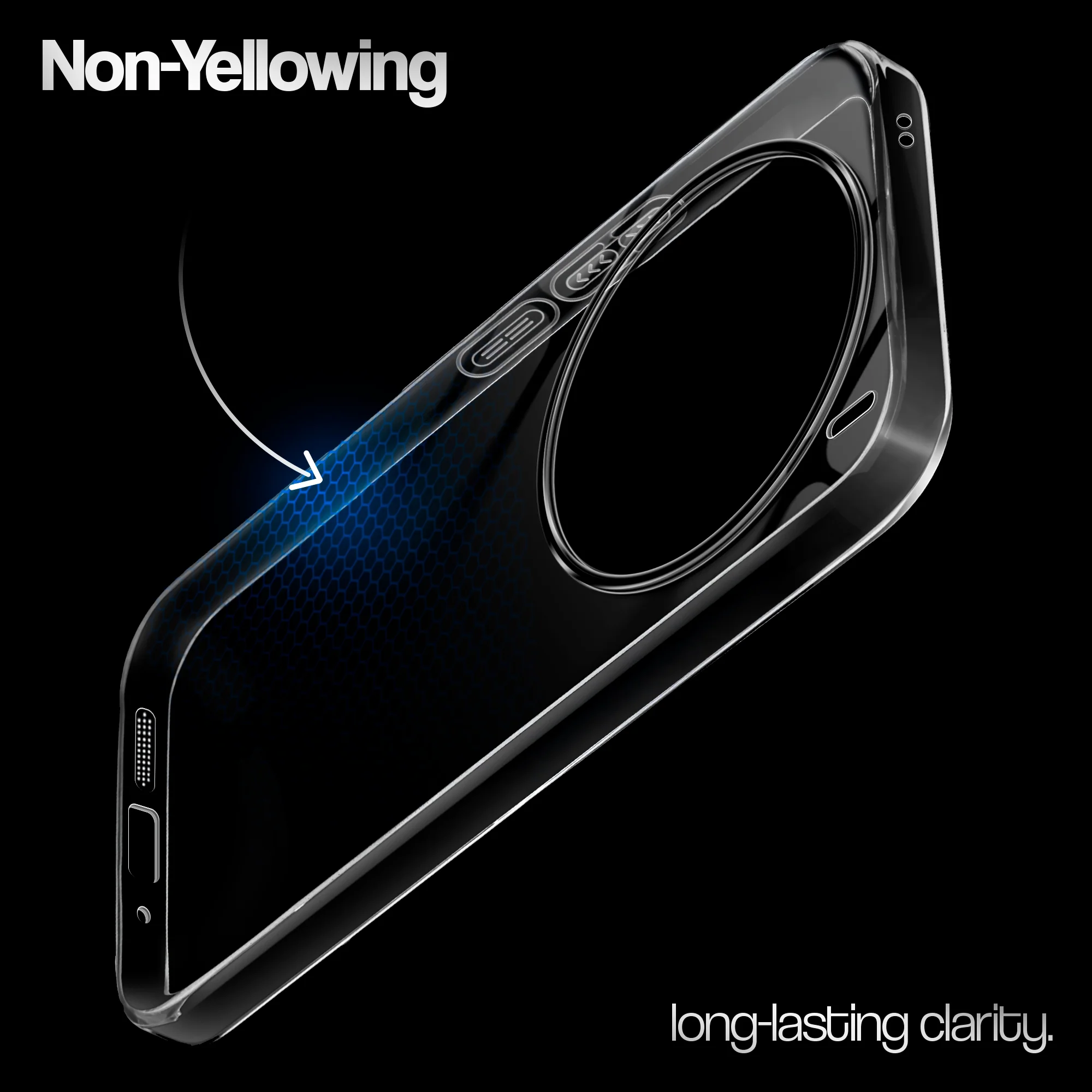 Crystal Clear Anti-Yellow Transparent Back Cover Case With Camera Ring Protection for Vivo X200 5G