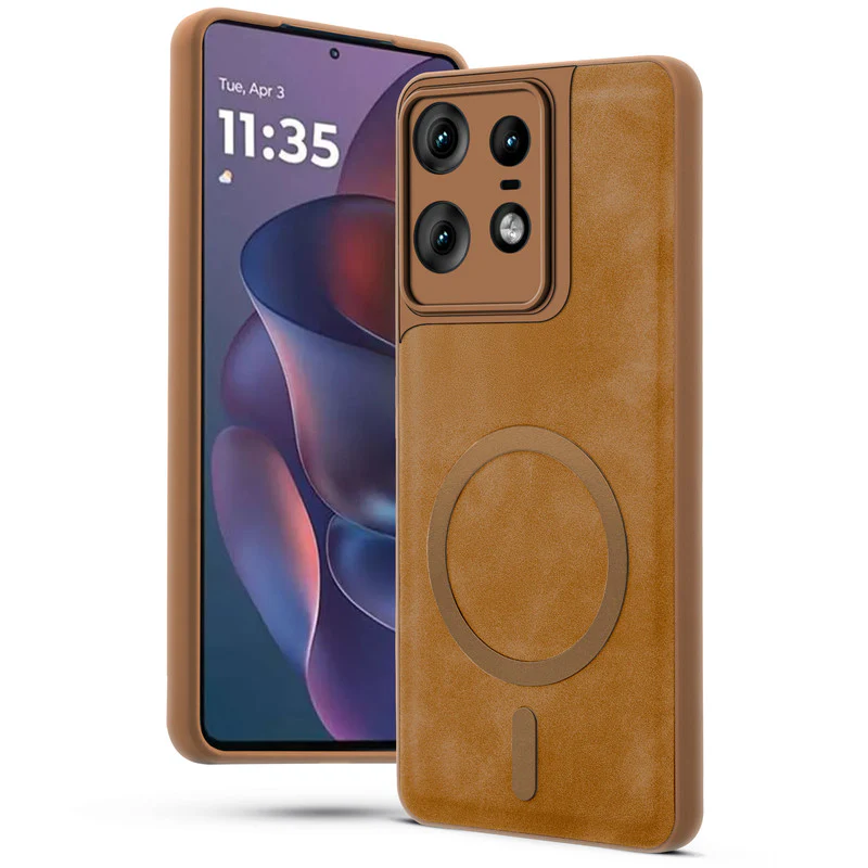 Cushion Grip Leather Case for Motorola Moto Edge 50 Pro 5G