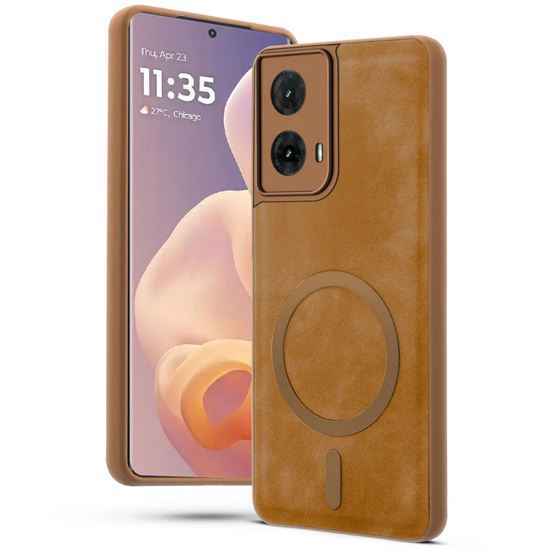 Cushion Grip Leather Case for Motorola Moto G85 5G