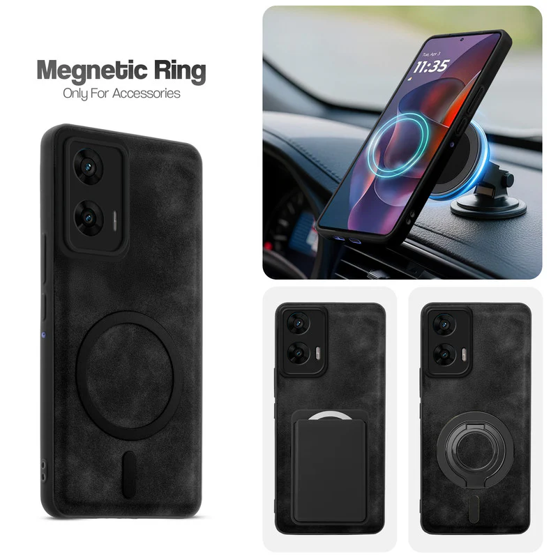 Cushion Grip Leather Case for Motorola Moto G96 5G - Image 9