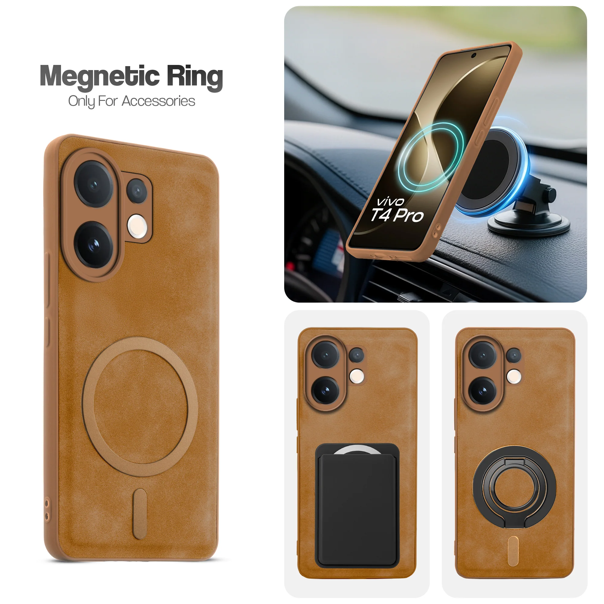 Cushion Grip Leather Case for Vivo T4 Pro 5G - Image 3
