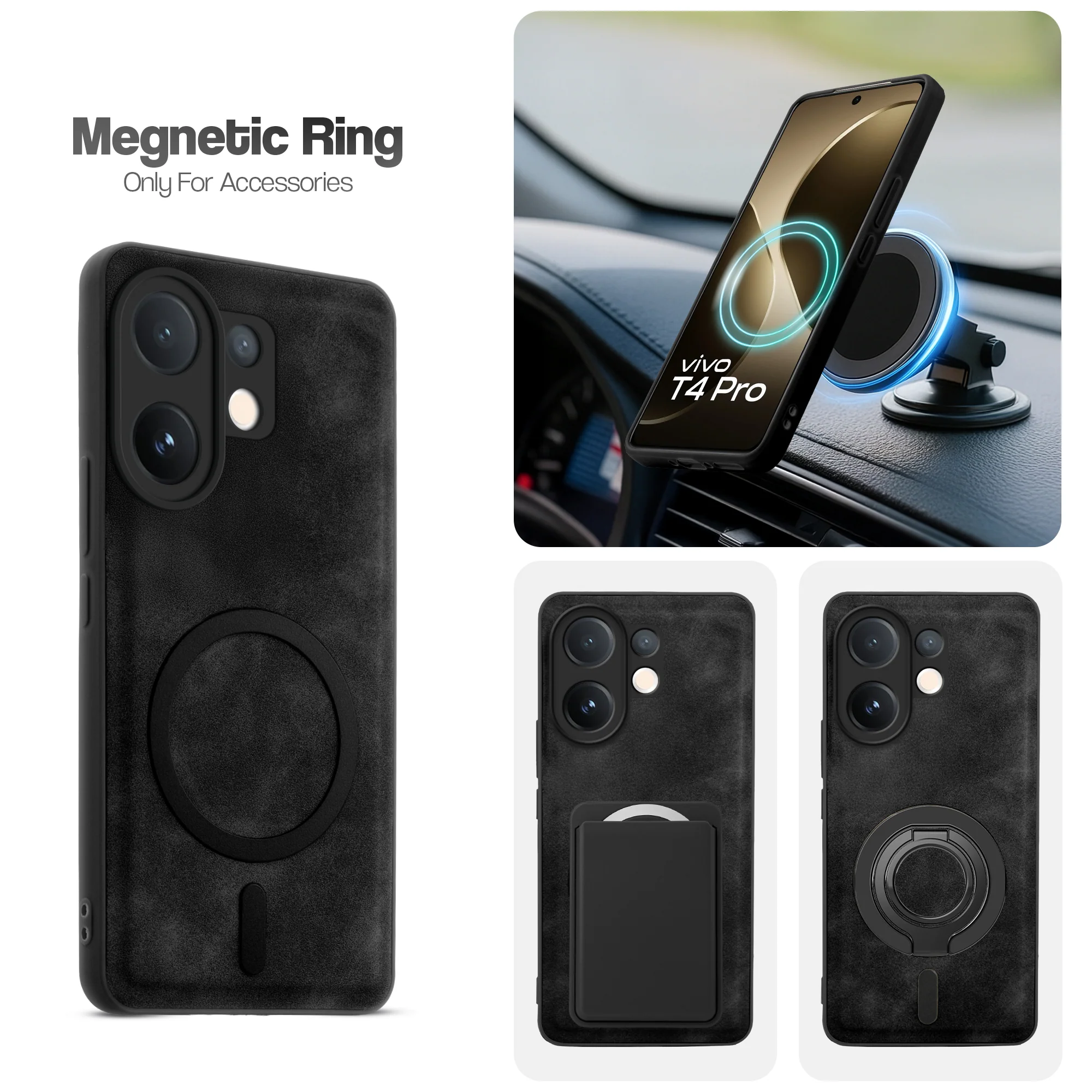Cushion Grip Leather Case for Vivo T4 Pro 5G - Image 9