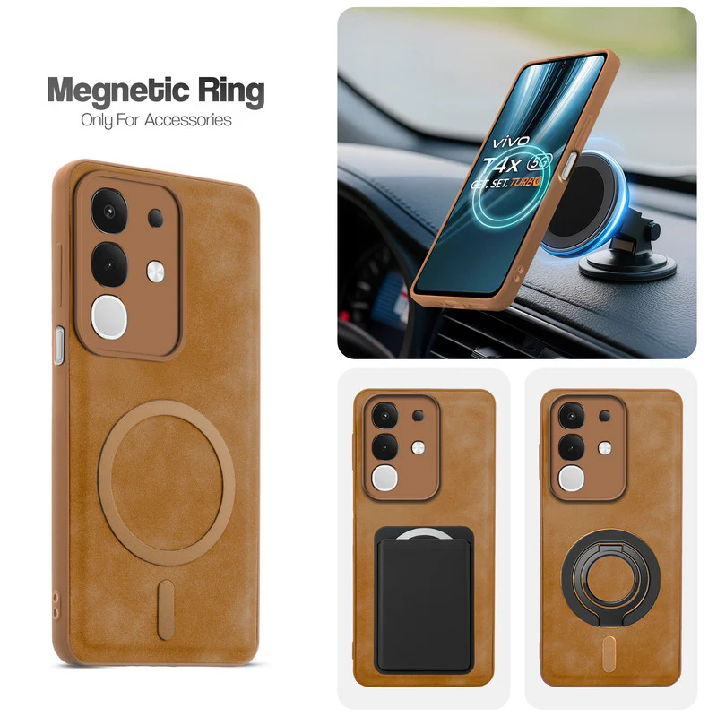 Cushion Grip Leather Case for Vivo T4x 5G - Image 3