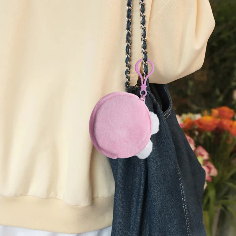 Cute 3D Multipurpose Fluffy Pouch - 3D Pink White Rabbit - Image 4