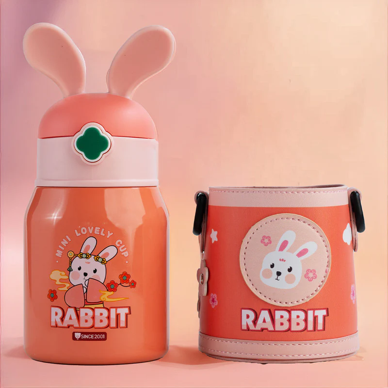 Cute Animal Print Sipper Flask Set