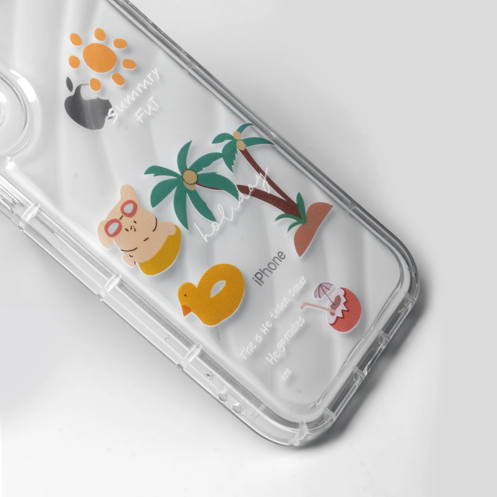 Cute Beach Printed Transparent Back Cover for Apple iPhone 14 Plus - Image 3