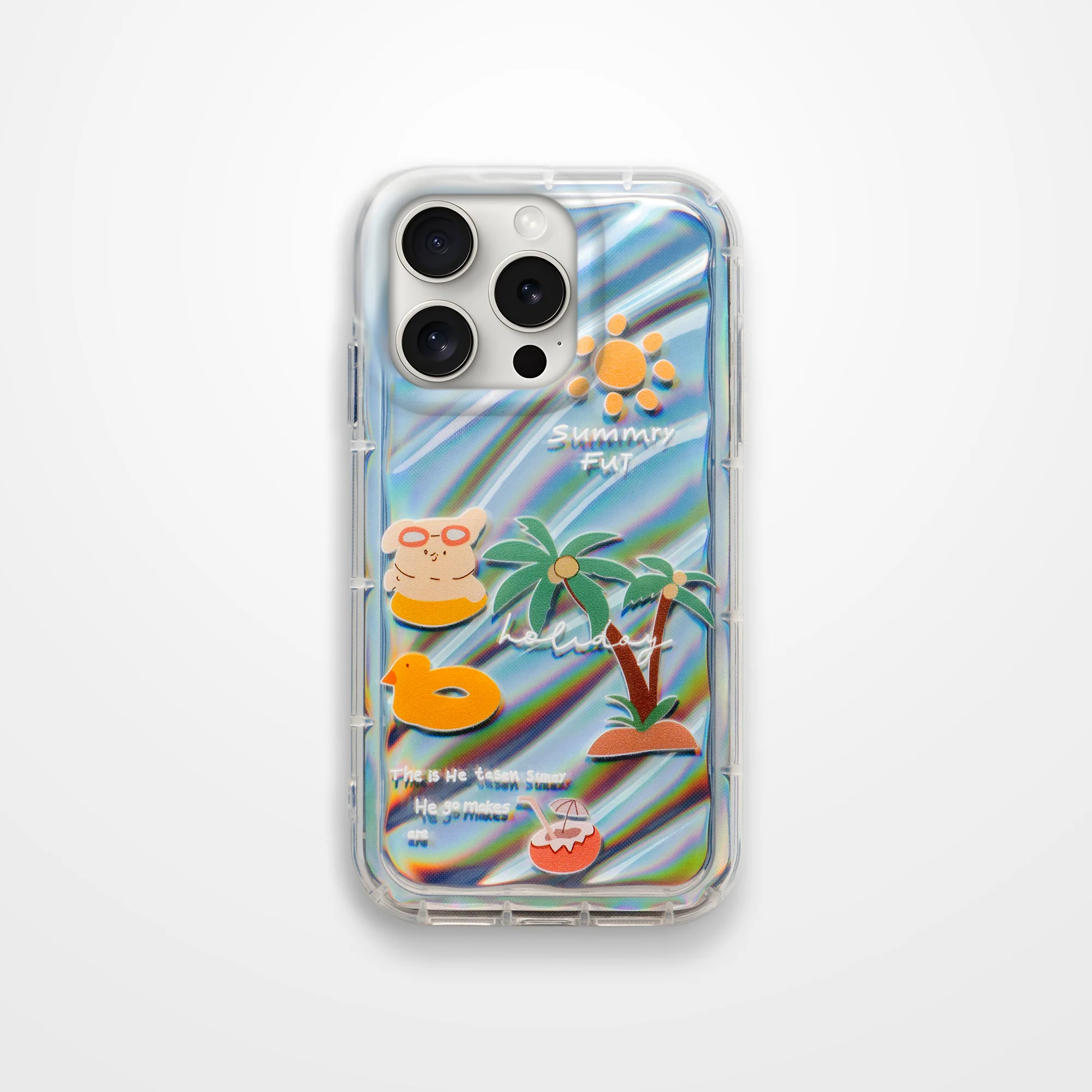 Cute Beach Printed Transparent Back Cover for Apple iPhone 14 Pro Max - Image 3