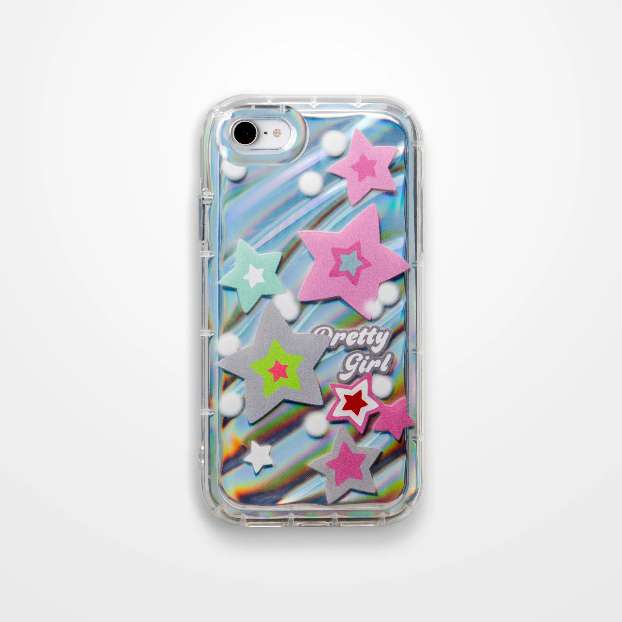 Cute Star Printed Transparent  Back Cover for Apple iPhone 7 - Image 3