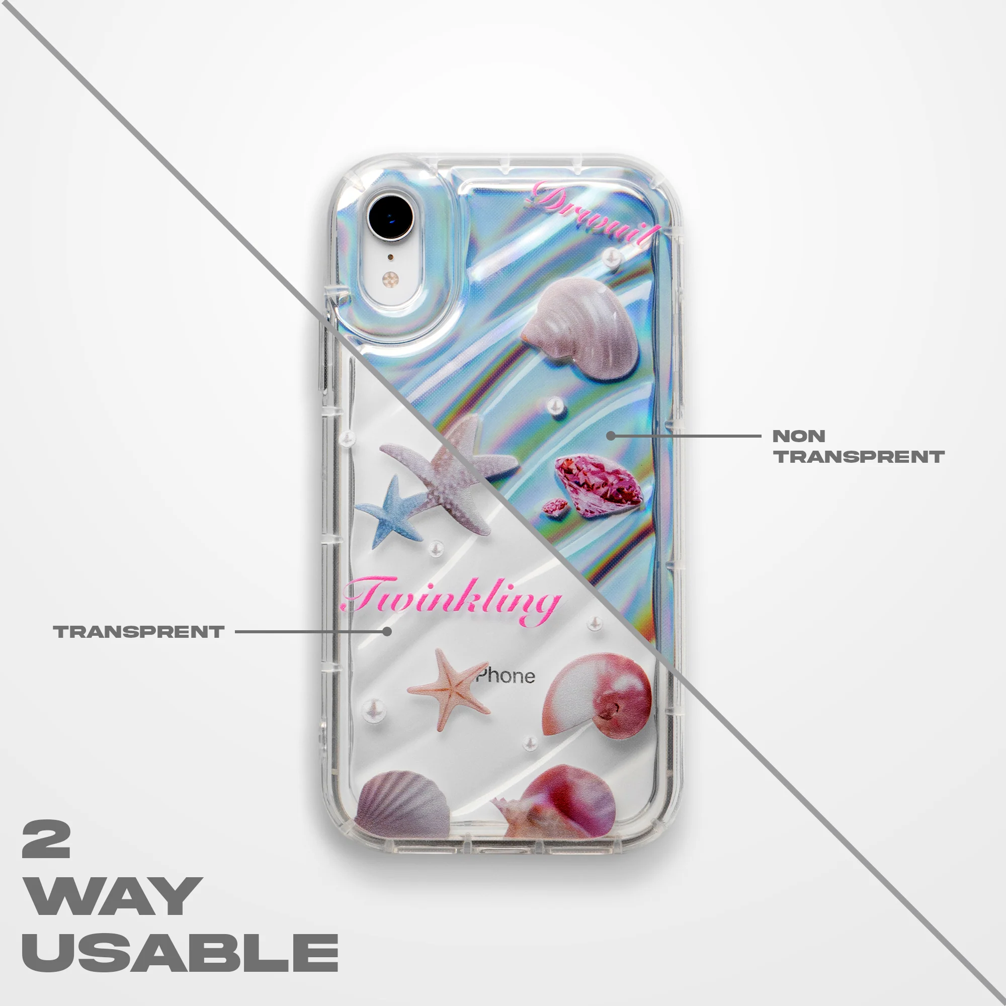 Cute Starfish Printed Transparent Back Cover for Apple iPhone 7 - Image 5