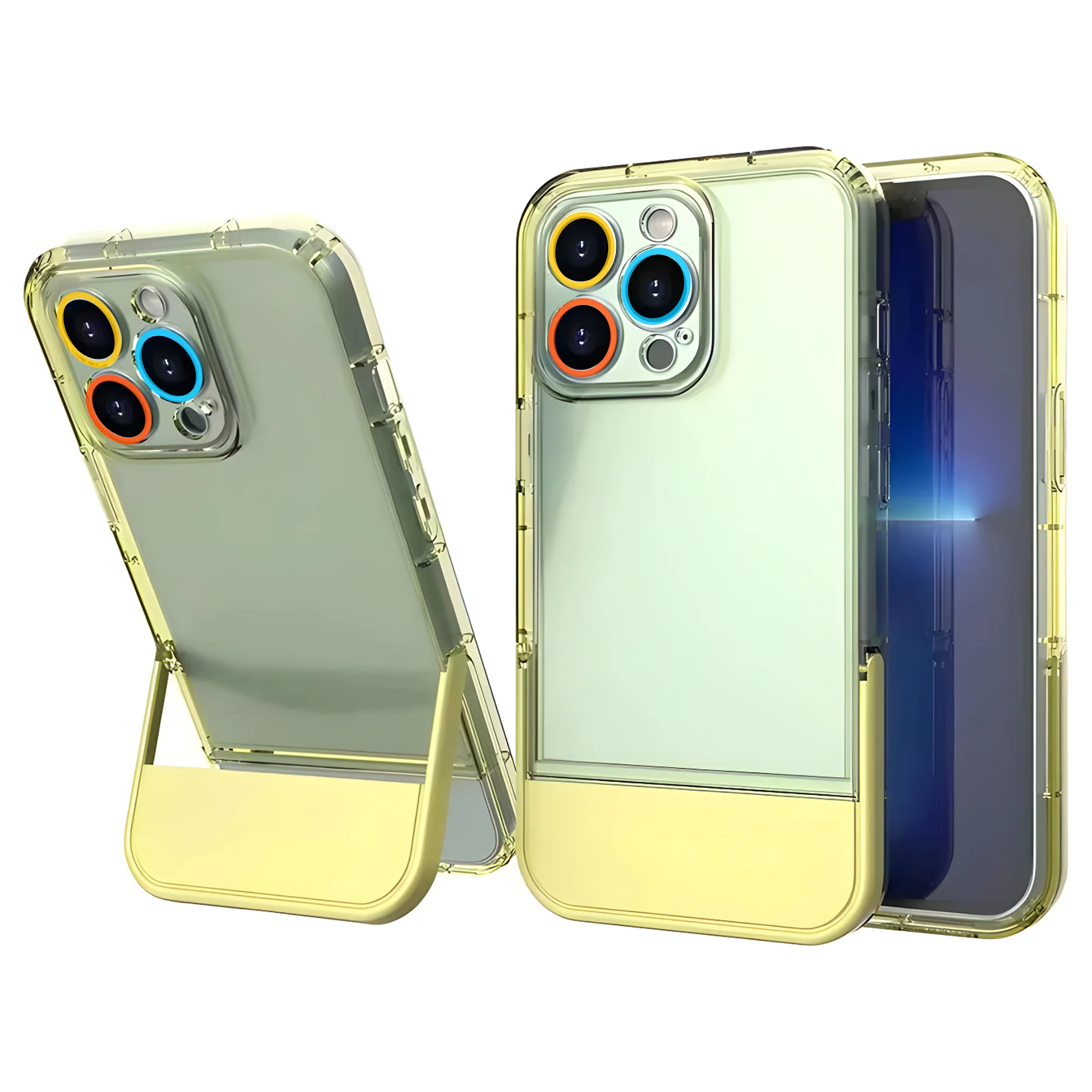 Cute Trendy Semi Transparent Foldable Built in Stand Back Cover for Apple iPhone X - Image 12