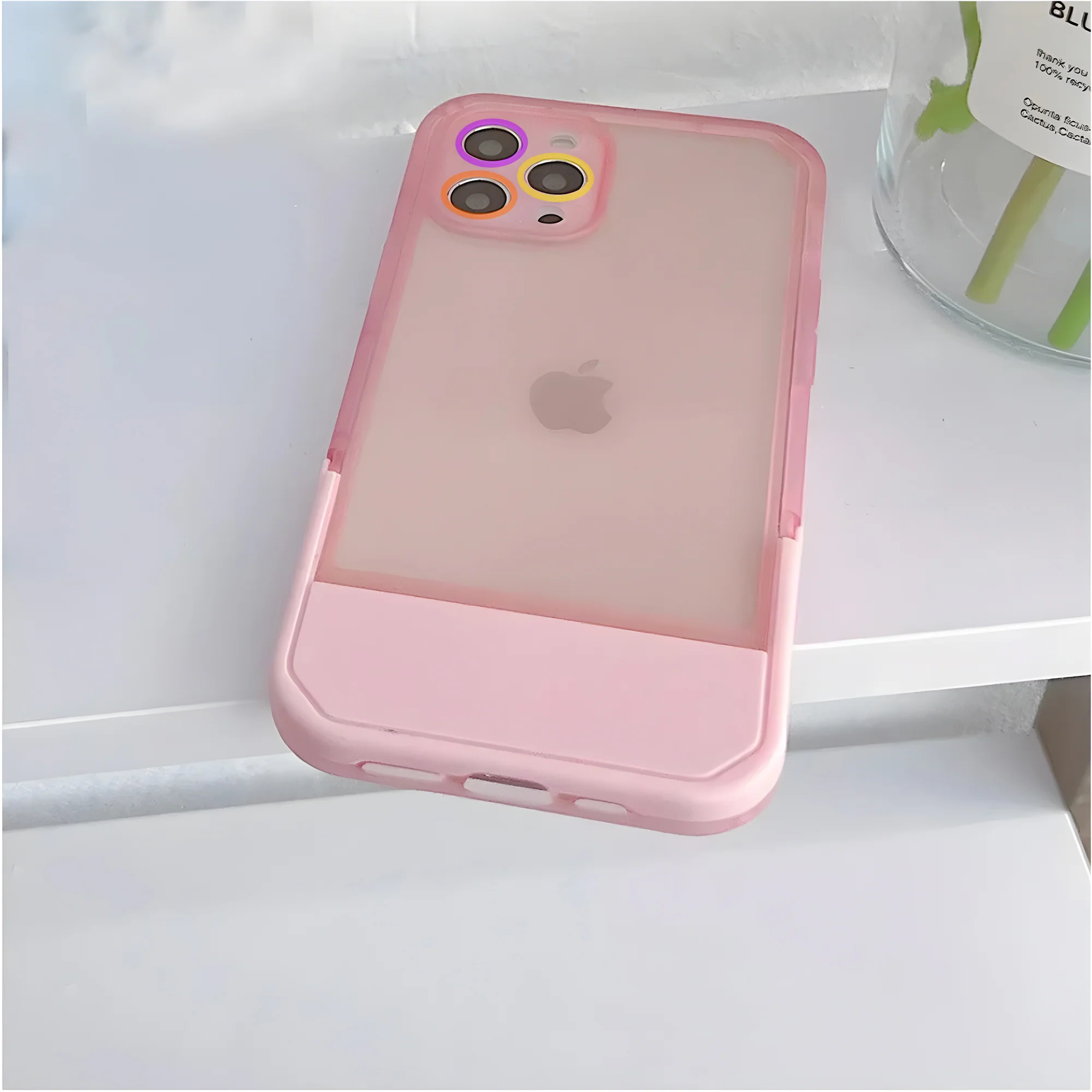 Cute Trendy Semi Transparent Foldable Built in Stand Back Cover for Apple iPhone Xr - Image 7