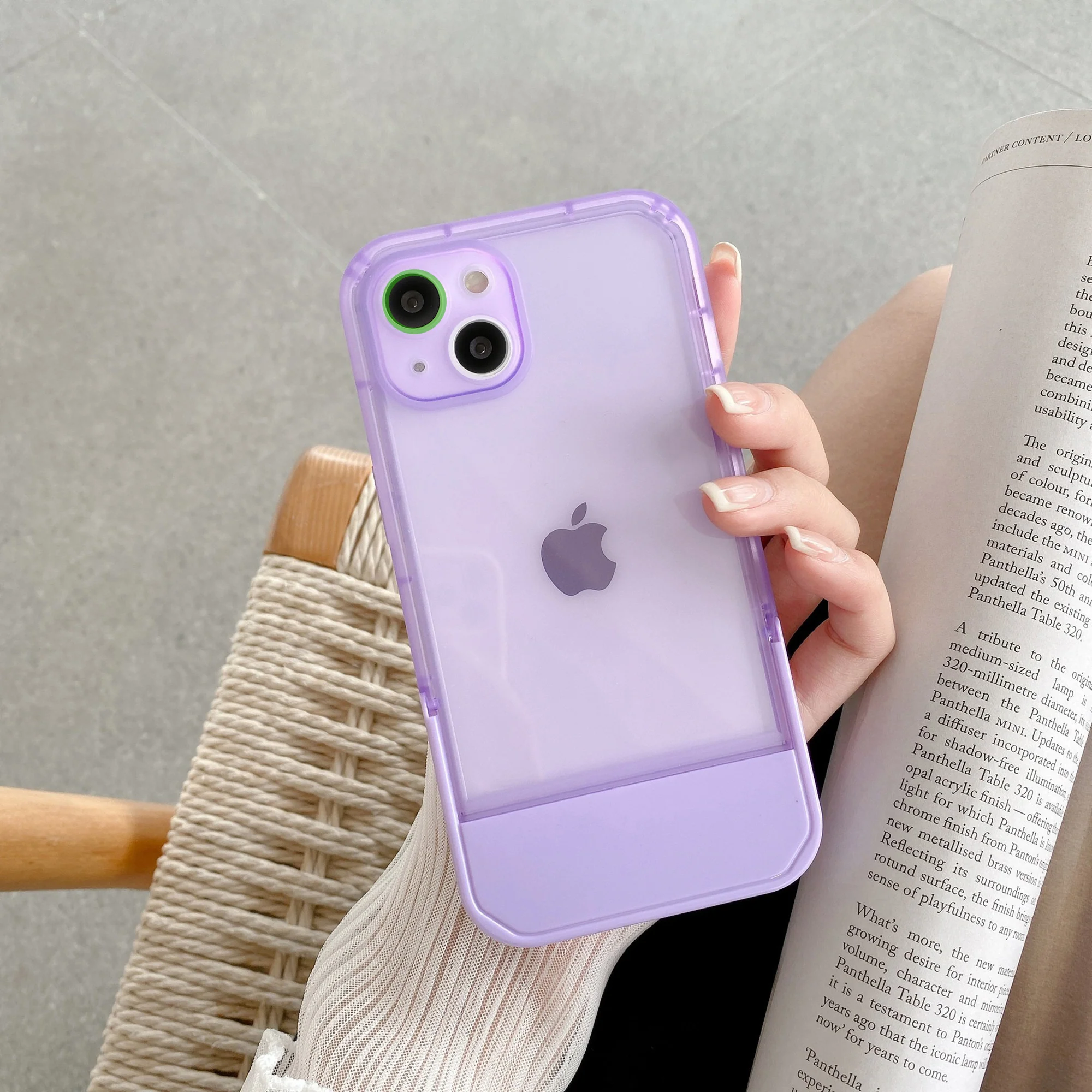 Cute Trendy Semi Transparent Foldable Built in Stand Back Cover for Apple iPhone Xr - Image 8