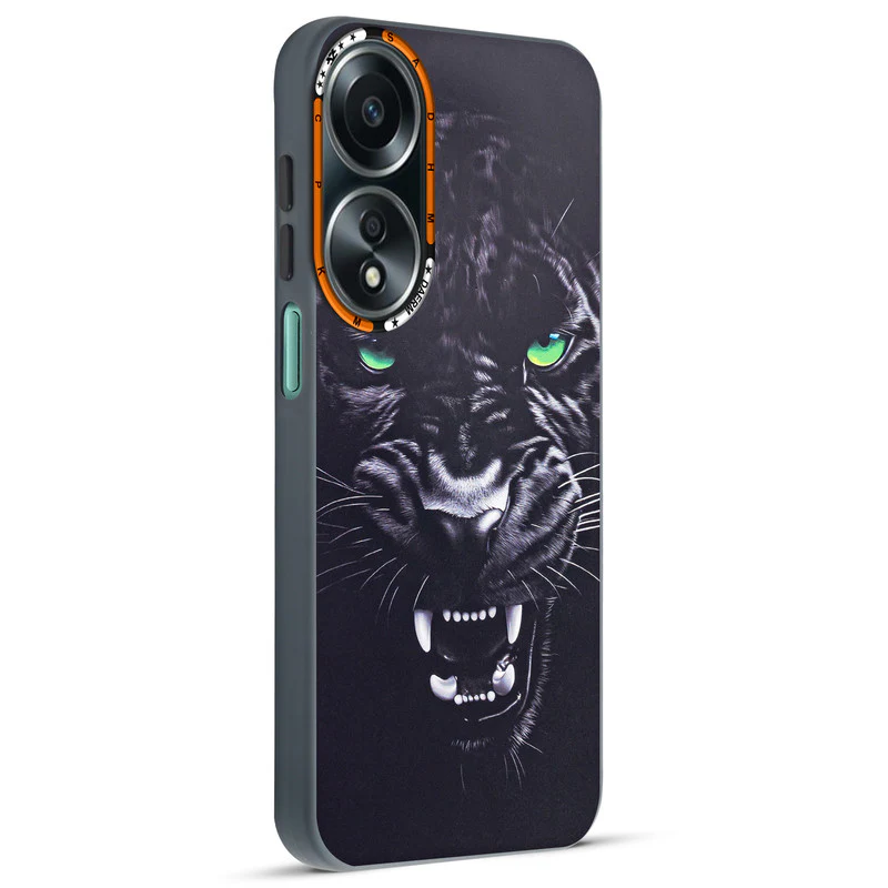 Dark Elegant Wild Creatures Printed Back Cases For Oppo A58 4G - Image 3