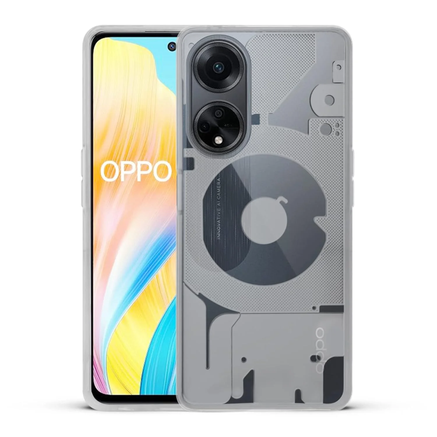 Designed Transparent Back Case for Oppo F23 5G Frosted Cover Matte Silicone TPU - Image 3