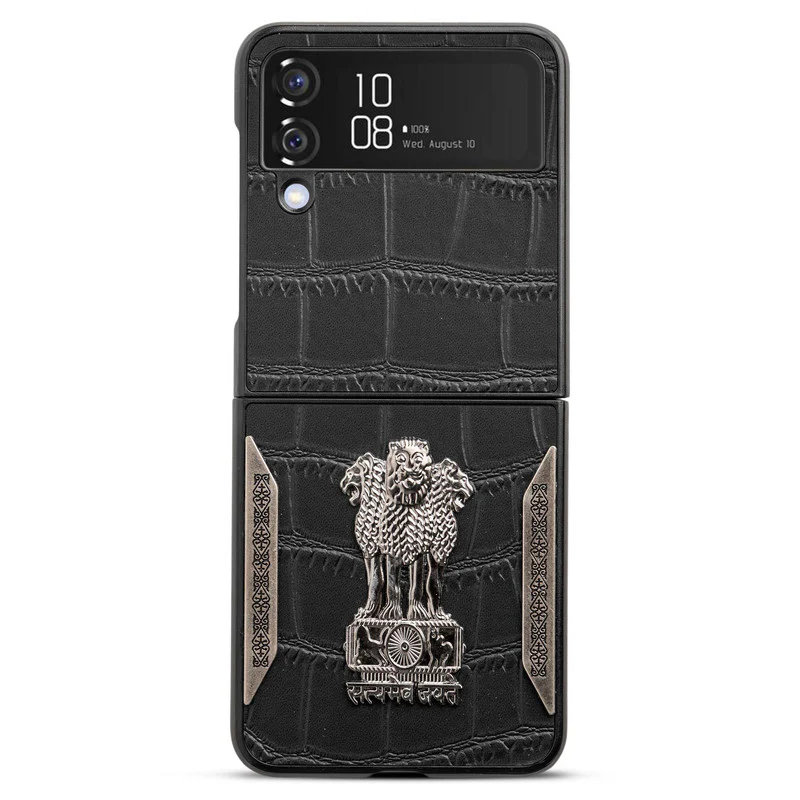 Designer Back Case Inspired by Satyamev Jayate, Textured Surface & Soft Inner Fabric for Samsung Z Flip 4 - Image 13