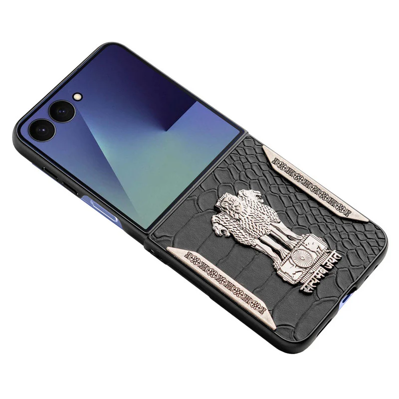 Designer Back Case Inspired by Satyamev Jayate, Textured Surface & Soft Inner Fabric for Samsung Z Flip 7 - Image 3